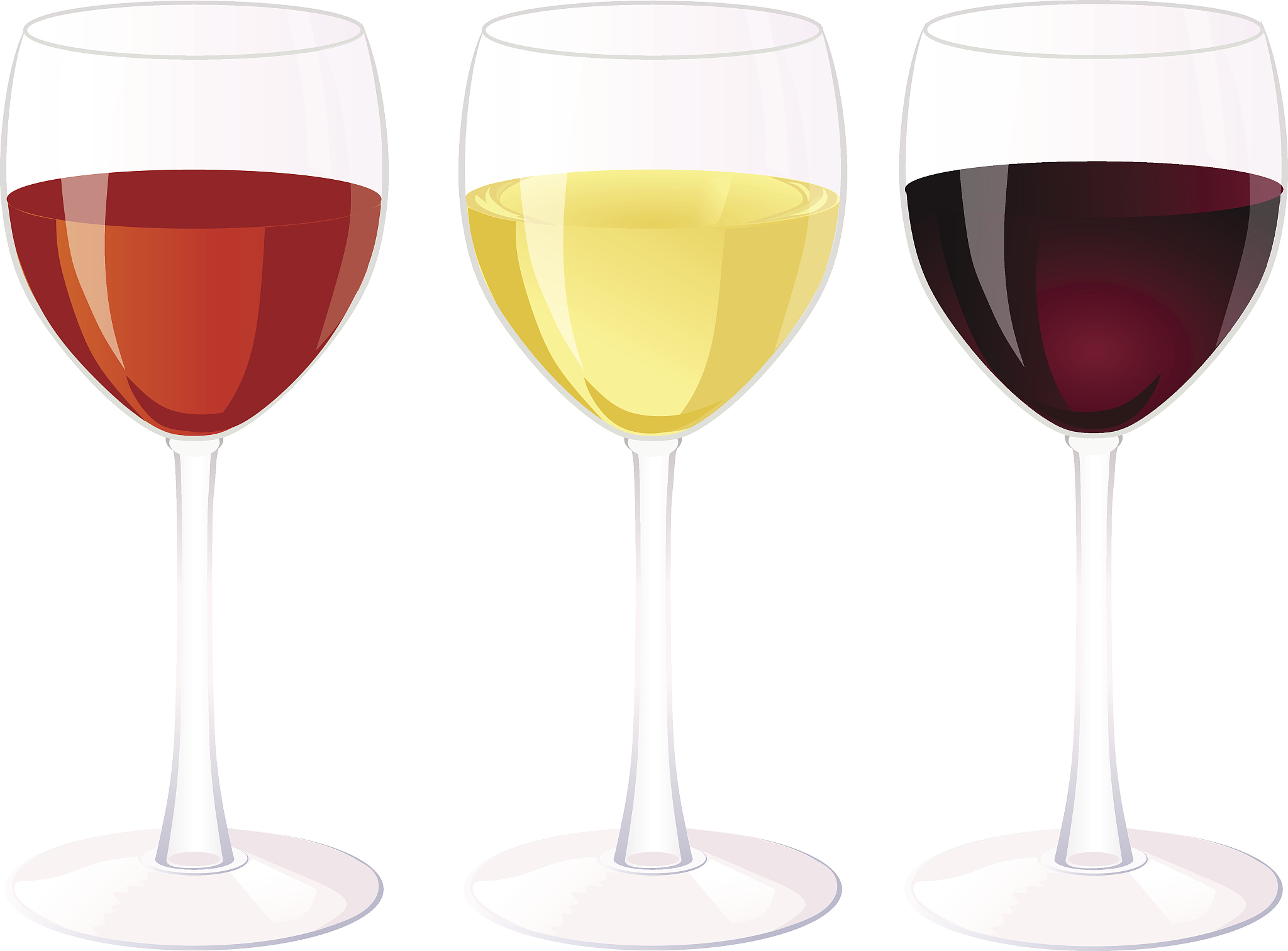 three glasses of wine.
