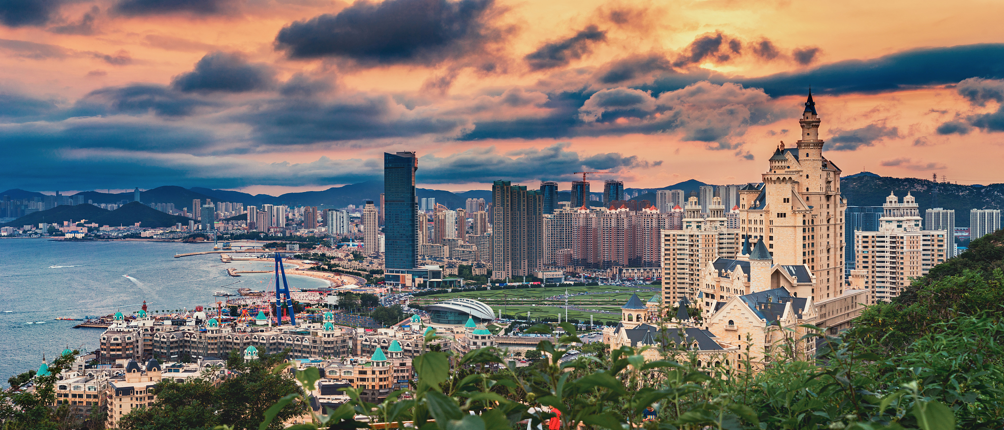 bustling city