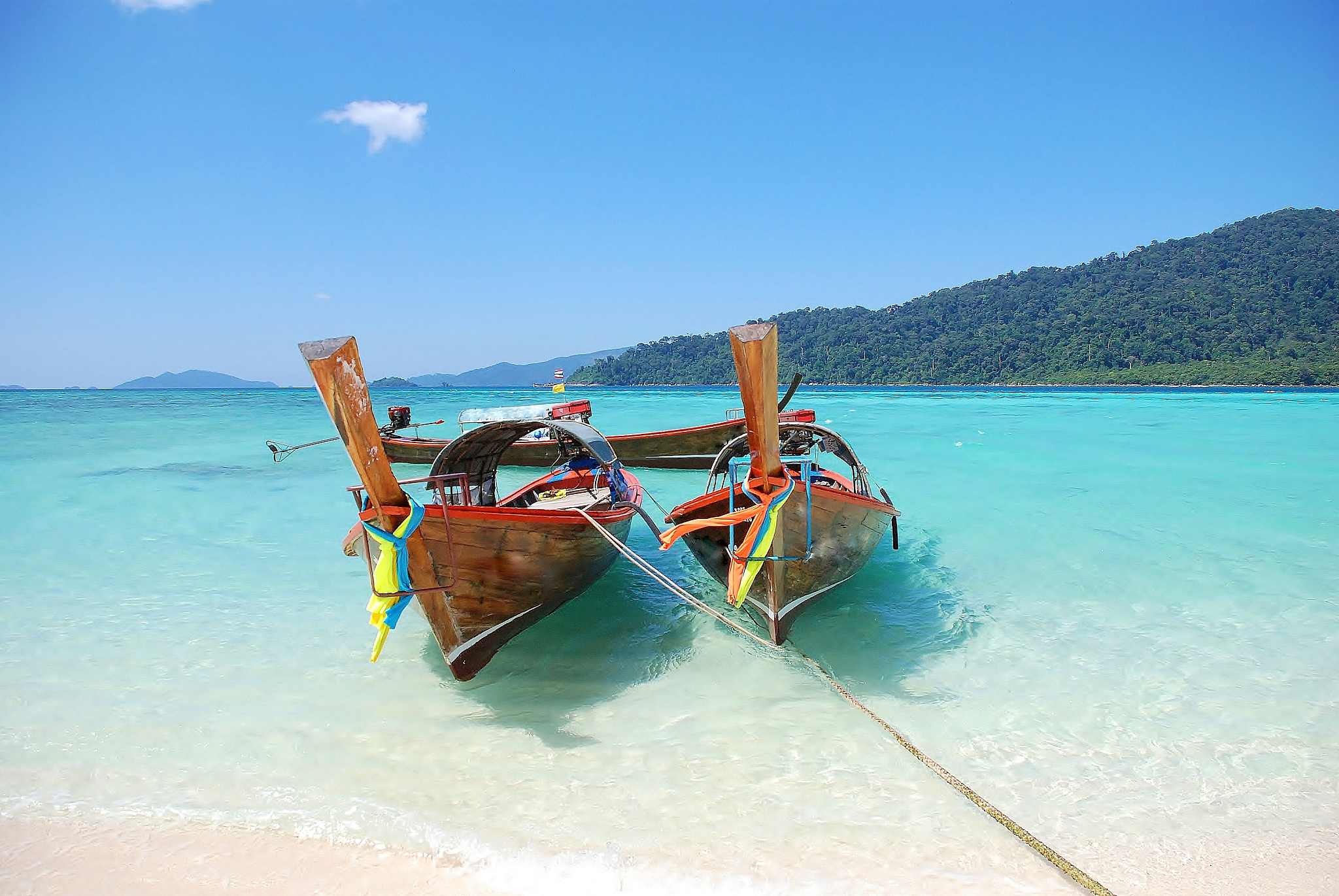 two asian albacore boat in paradise