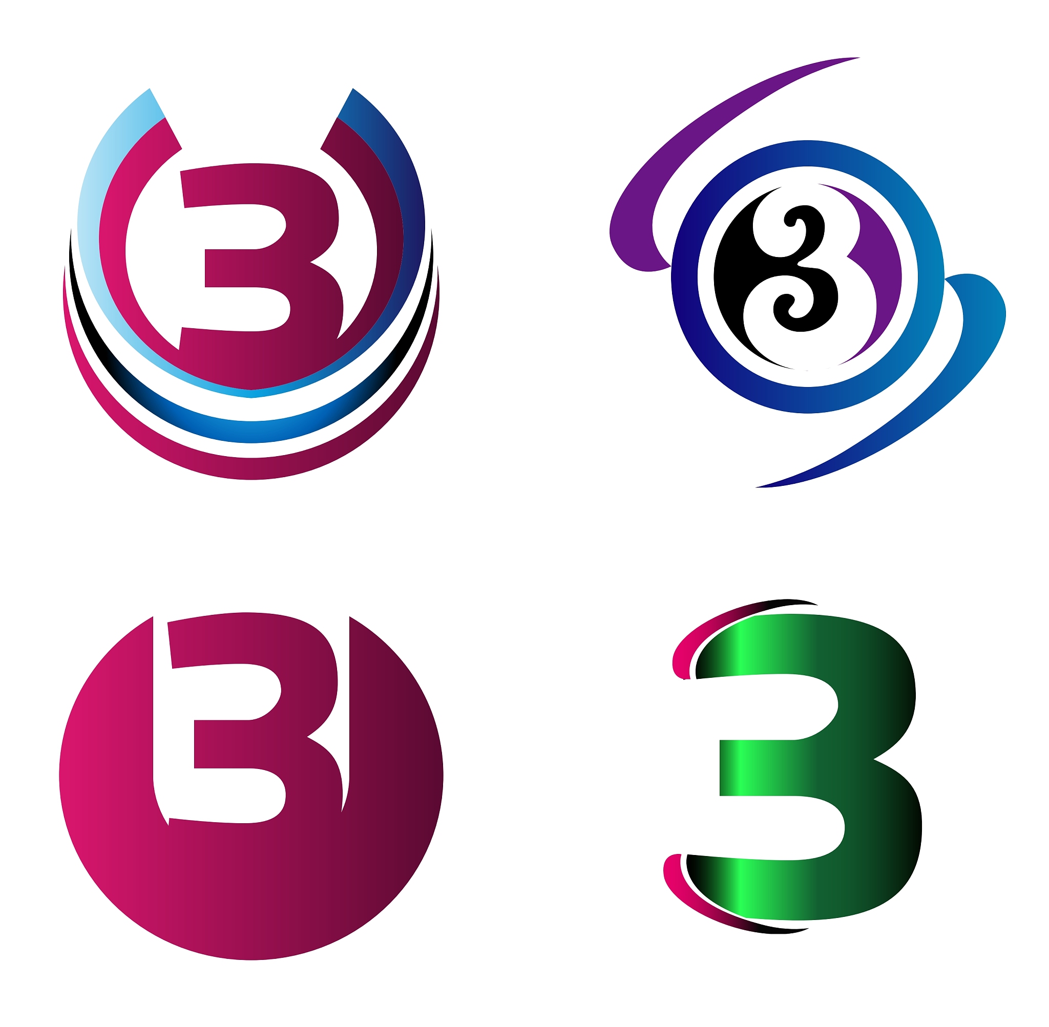 品牌名称,抽象,数字<strong>3</strong>,图标集,矢量,螺线,图像