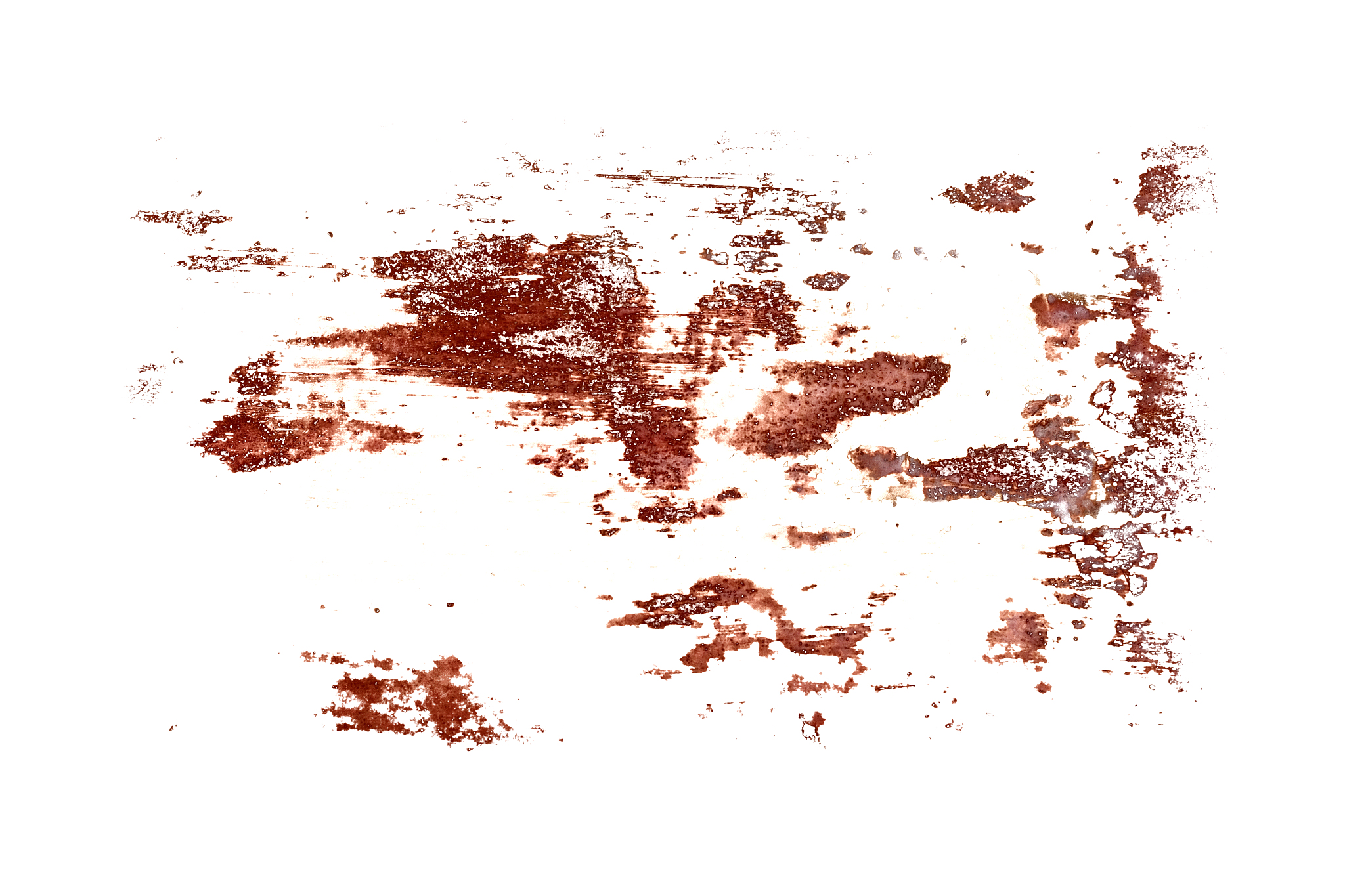 pieces of rust isolated on a white background.