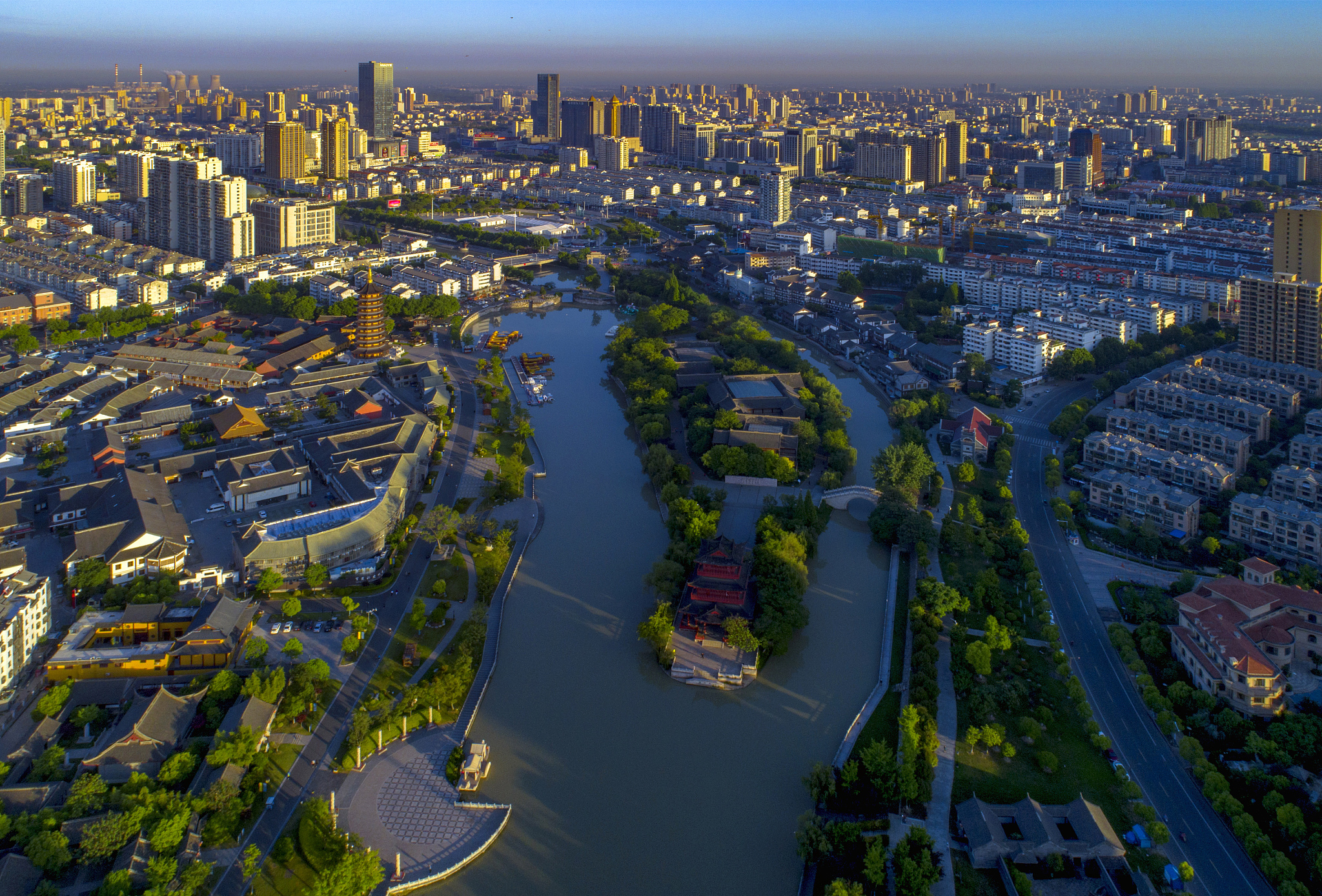 运河之都江苏省淮安市城市风光