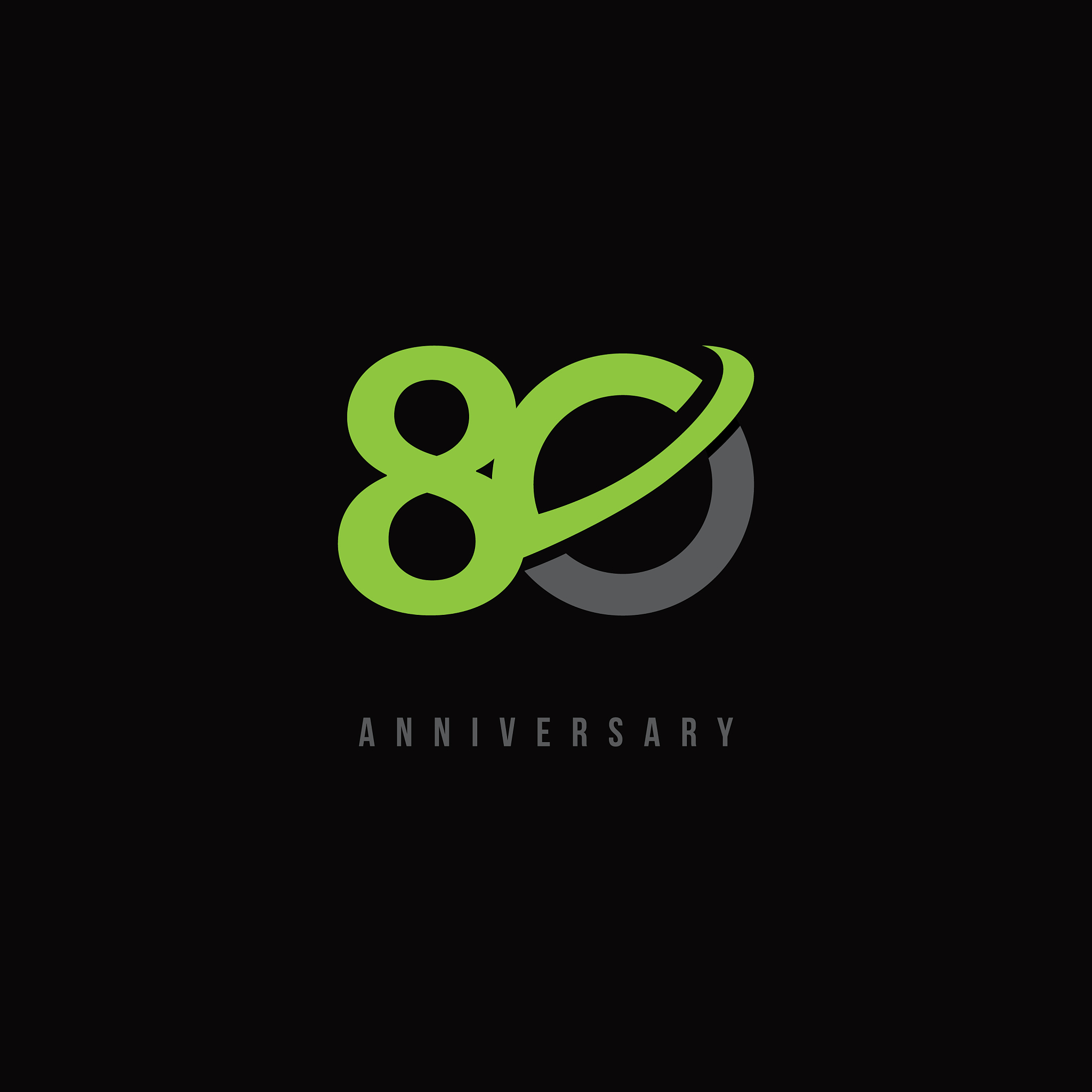 80 year anniversary template design