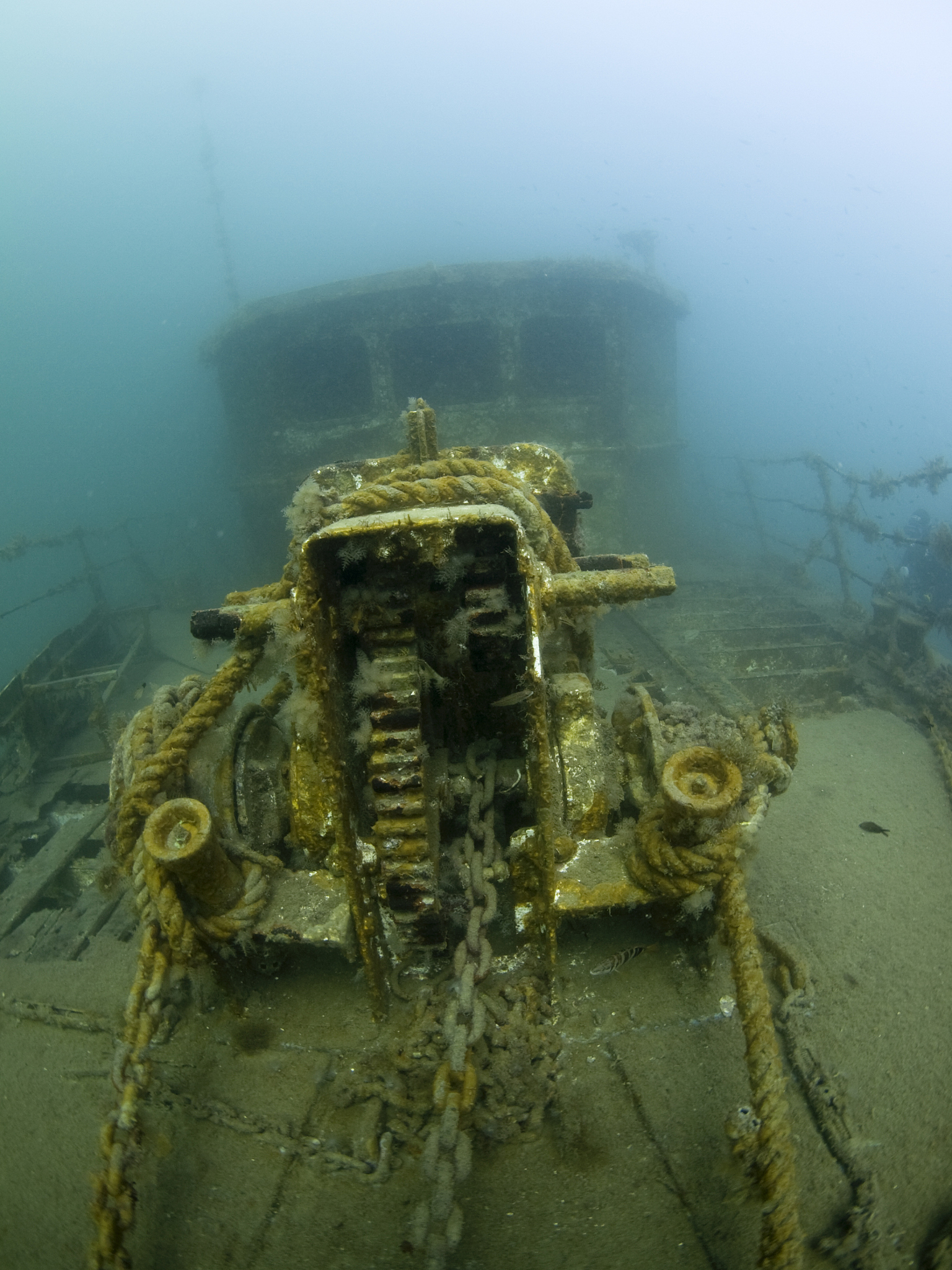 anchor winding gear on a shipwreck