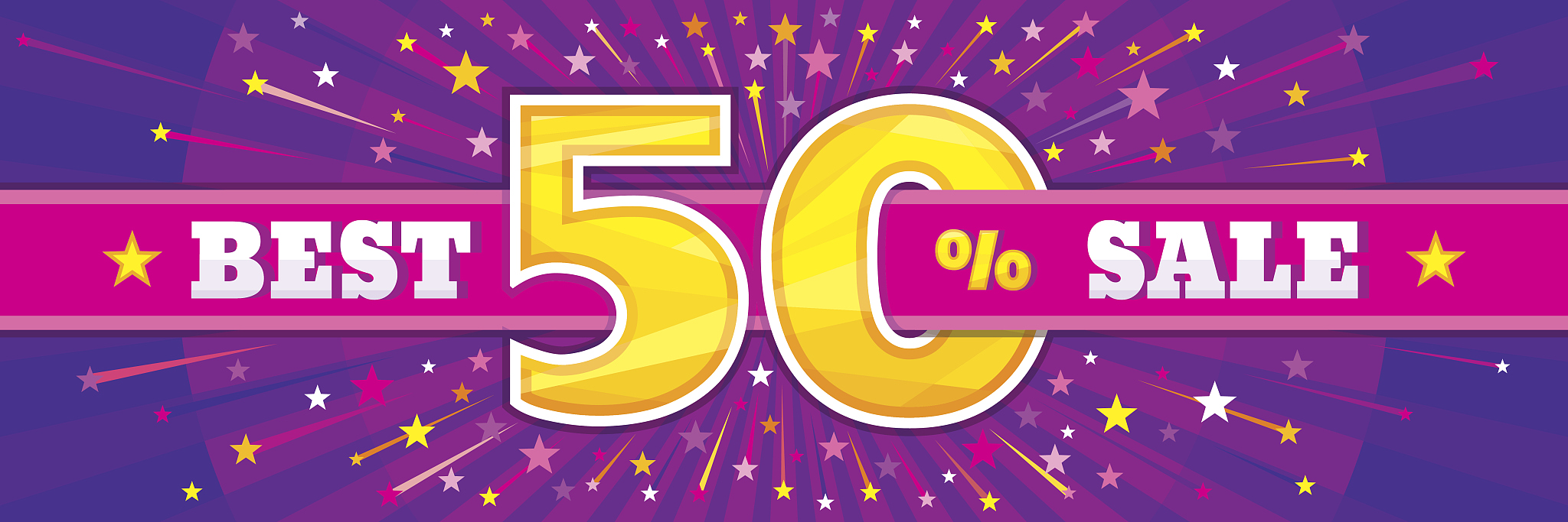 best sale vector banner. discount up to 50%.