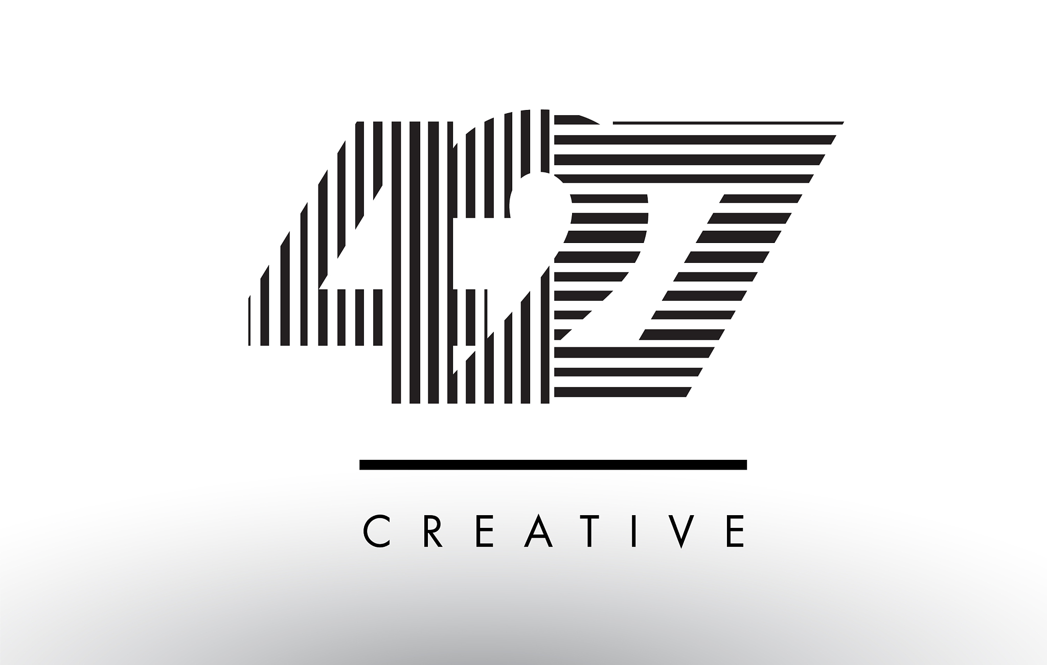 427 black and white lines number logo design
