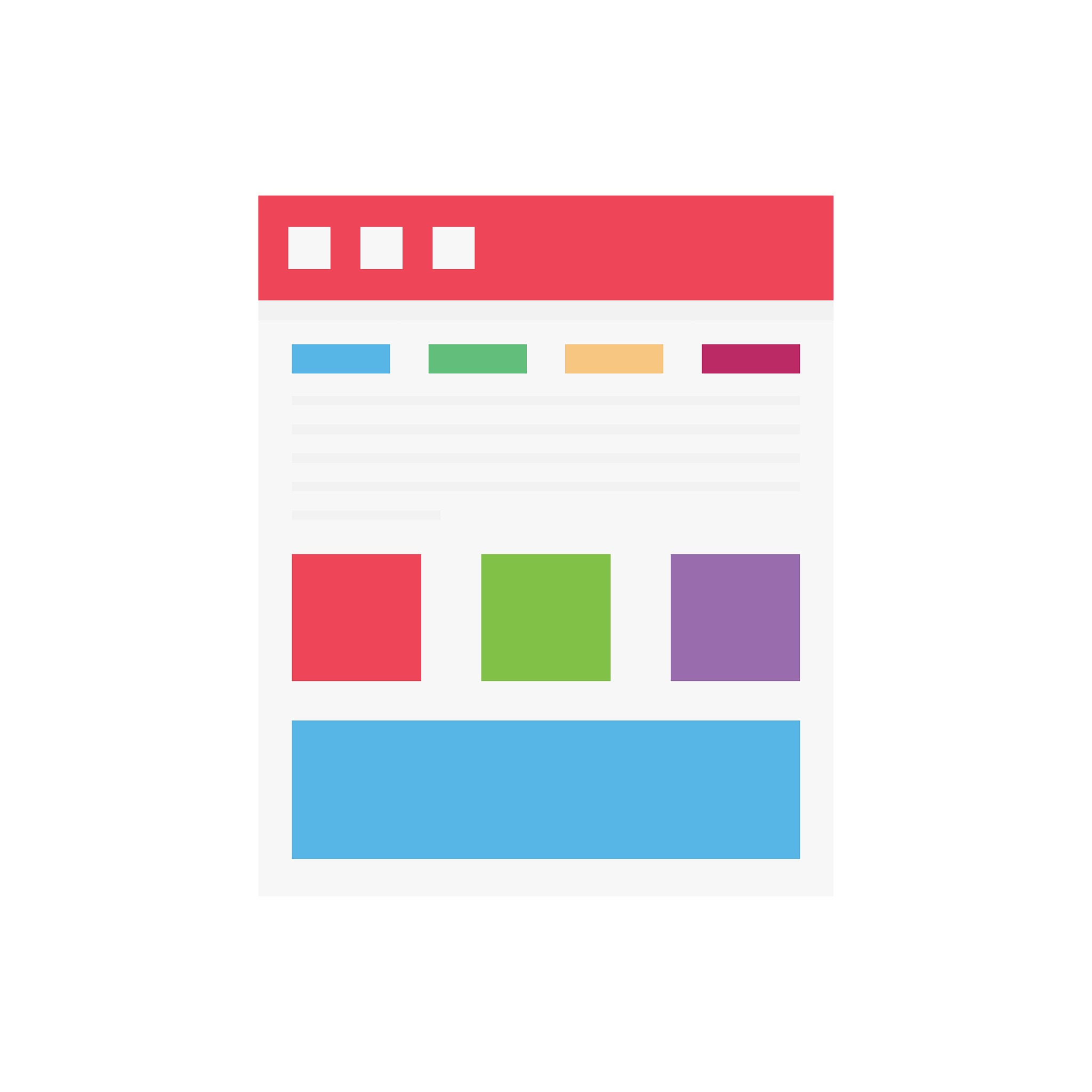 请实现一个网页网页顶部区域居中显示四个小方块颜色分别是 RED BLUE YELLOW GREEN 方块大小为20px