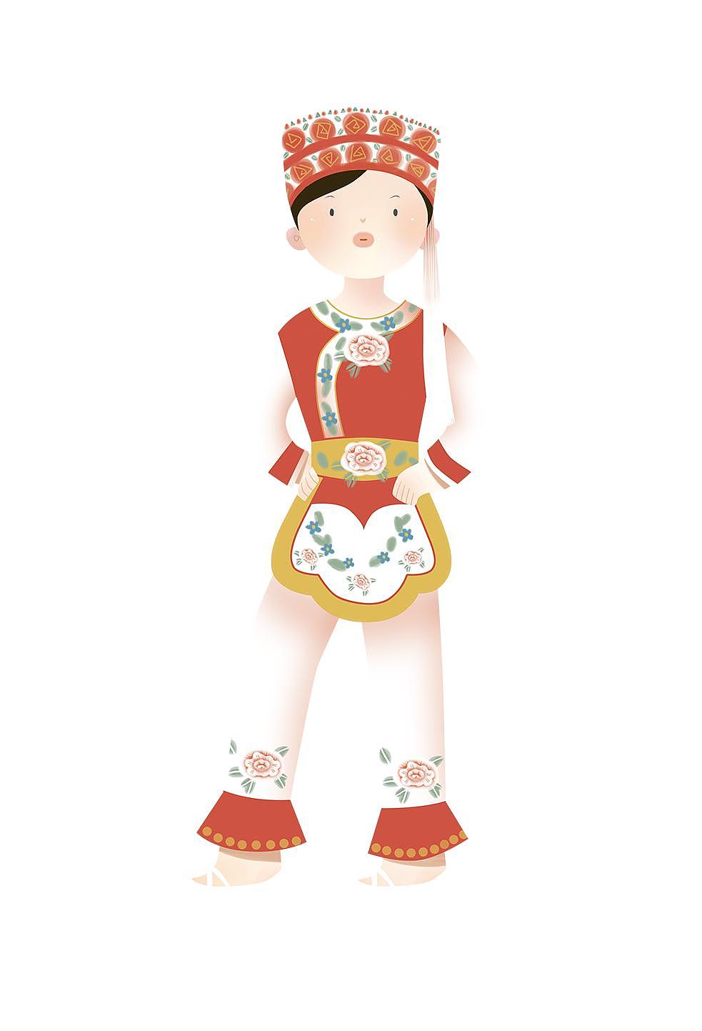 少数民族白族少女服饰