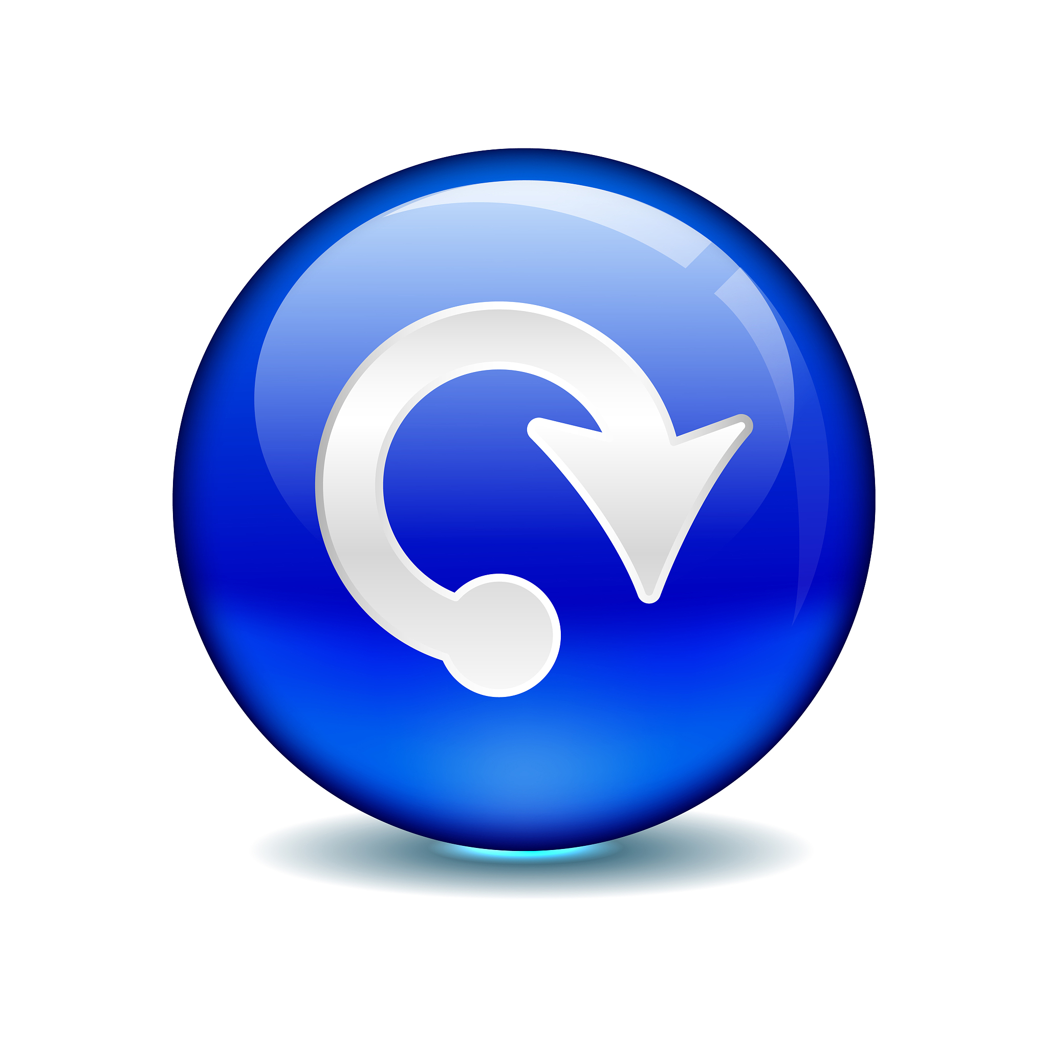 illustration of arrow sign in shiny blue circle