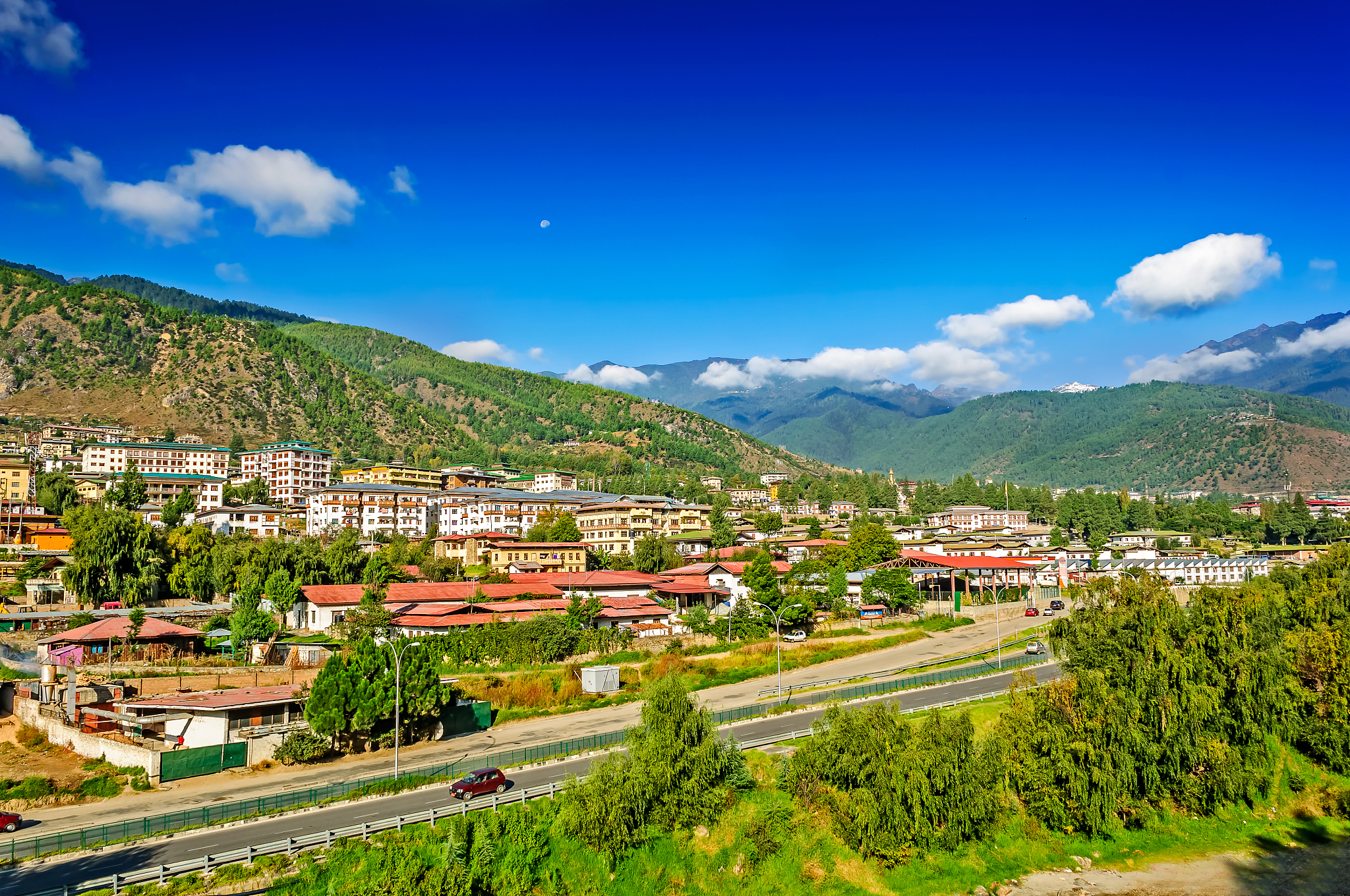 view of thimphu, thimpu city, capital of bhutan