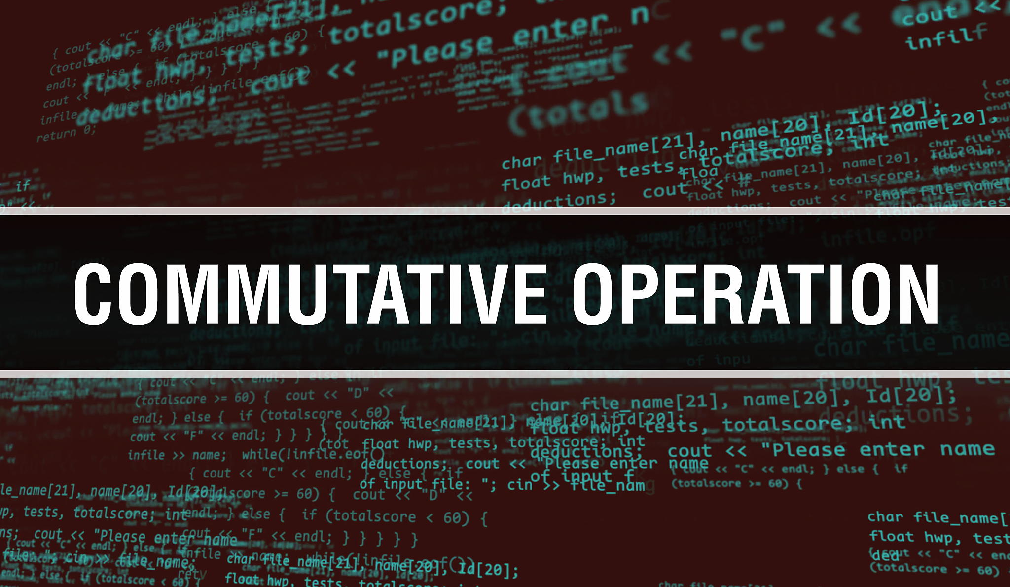 commutative operation concept with random parts of program code.