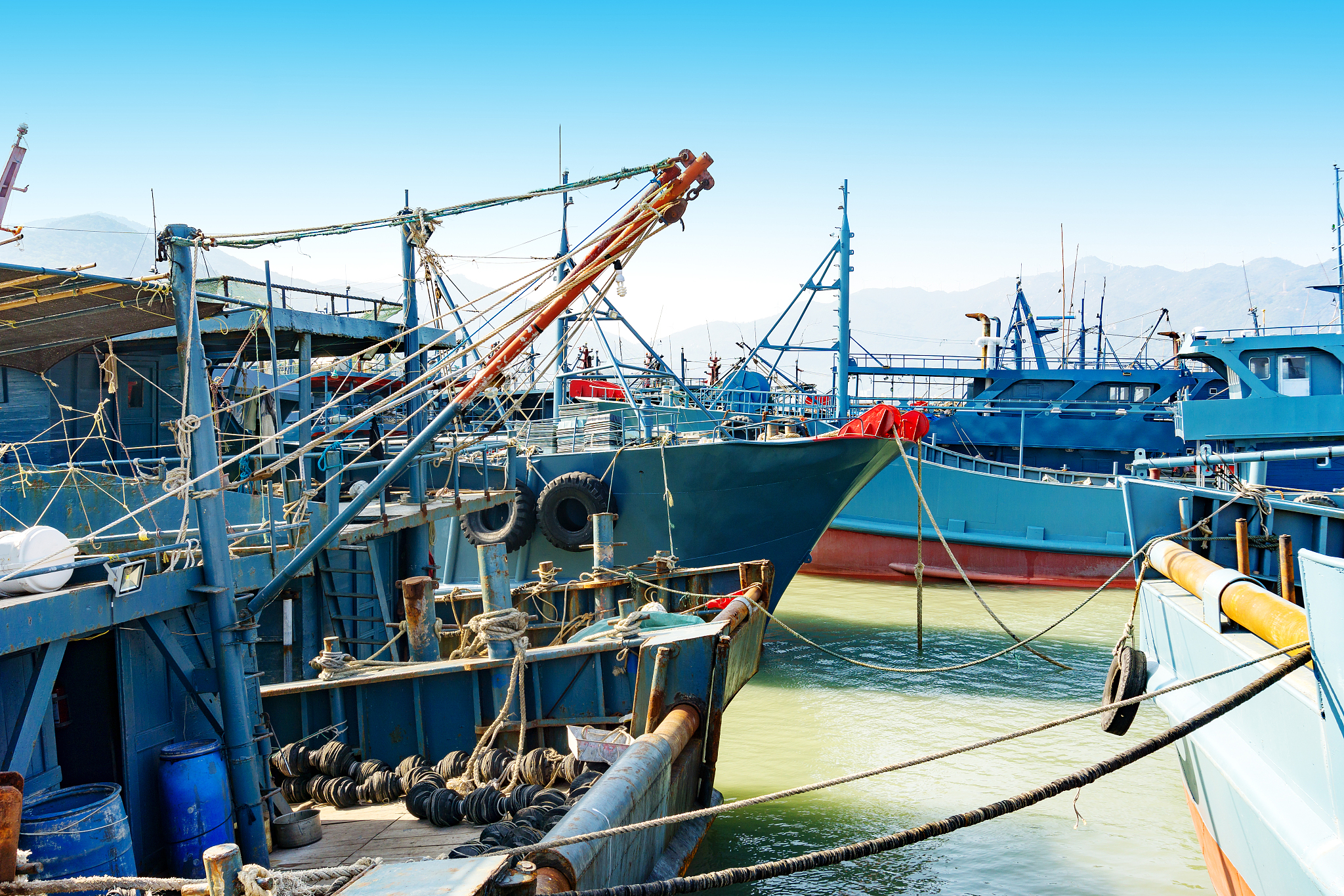 fishing boats in the harbor