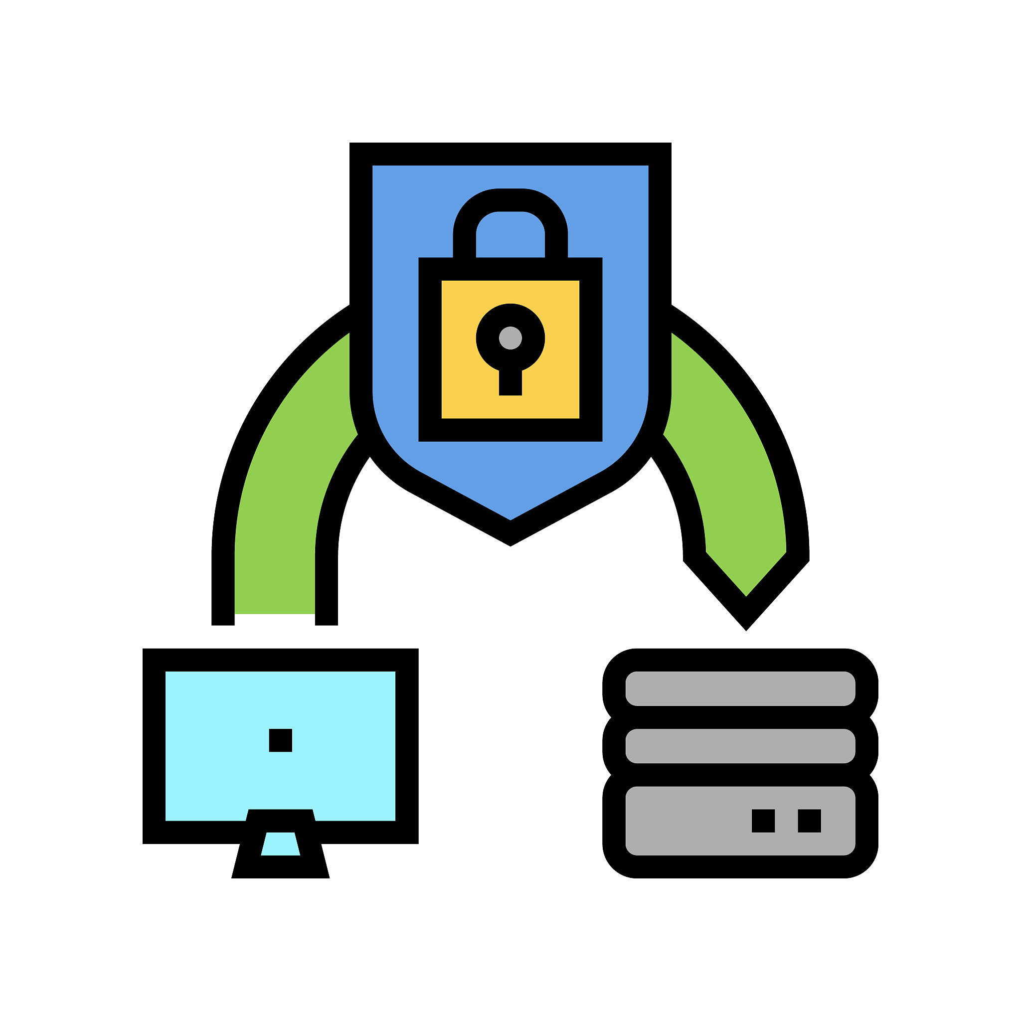 protective file transfer color icon vector illustration