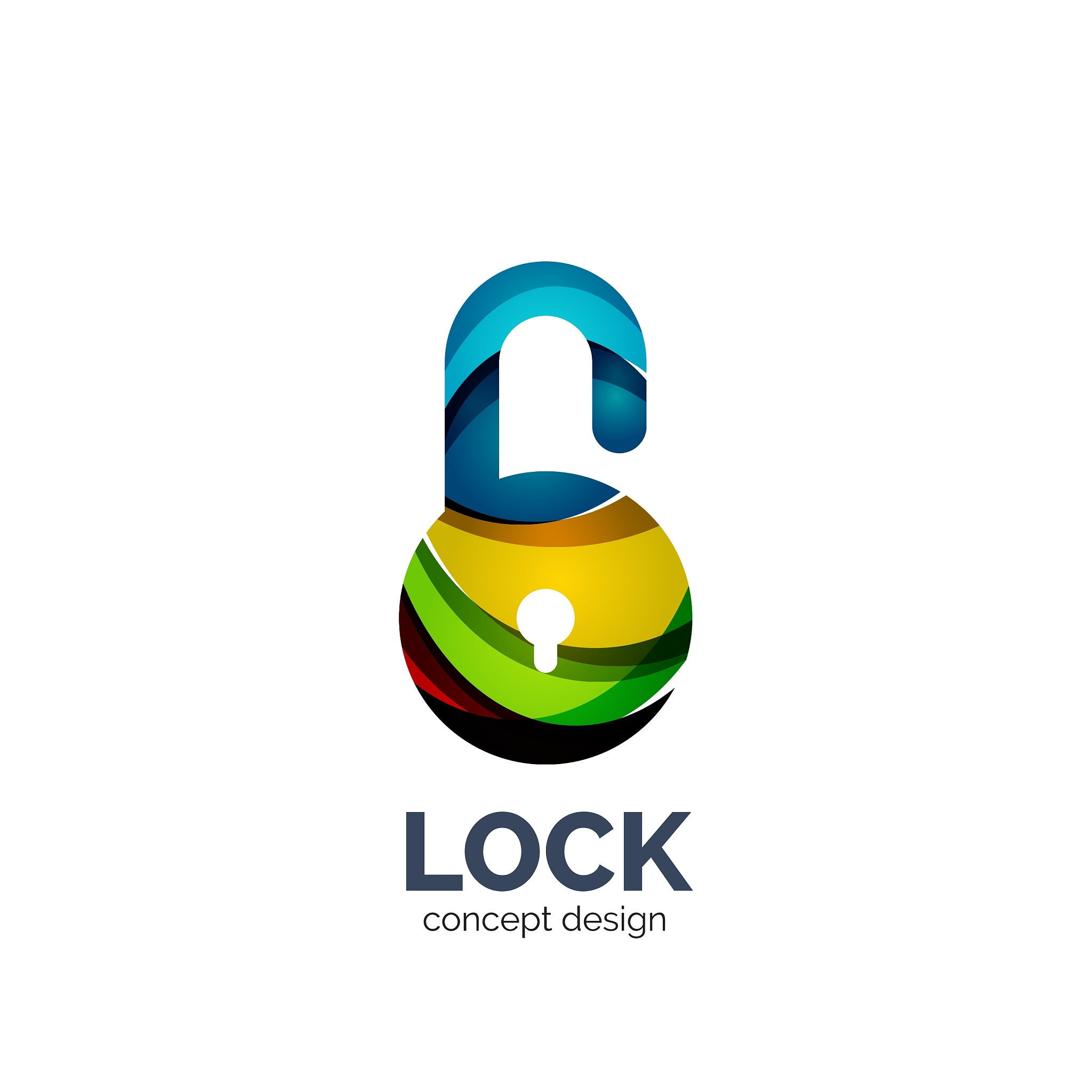 creative abstract lock logo created with