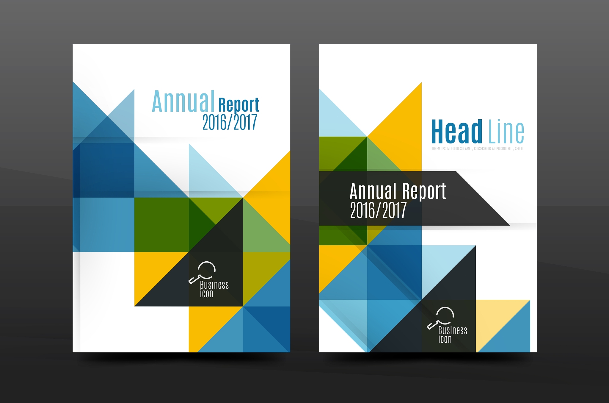 colorful geometry design annual report a4 cover
