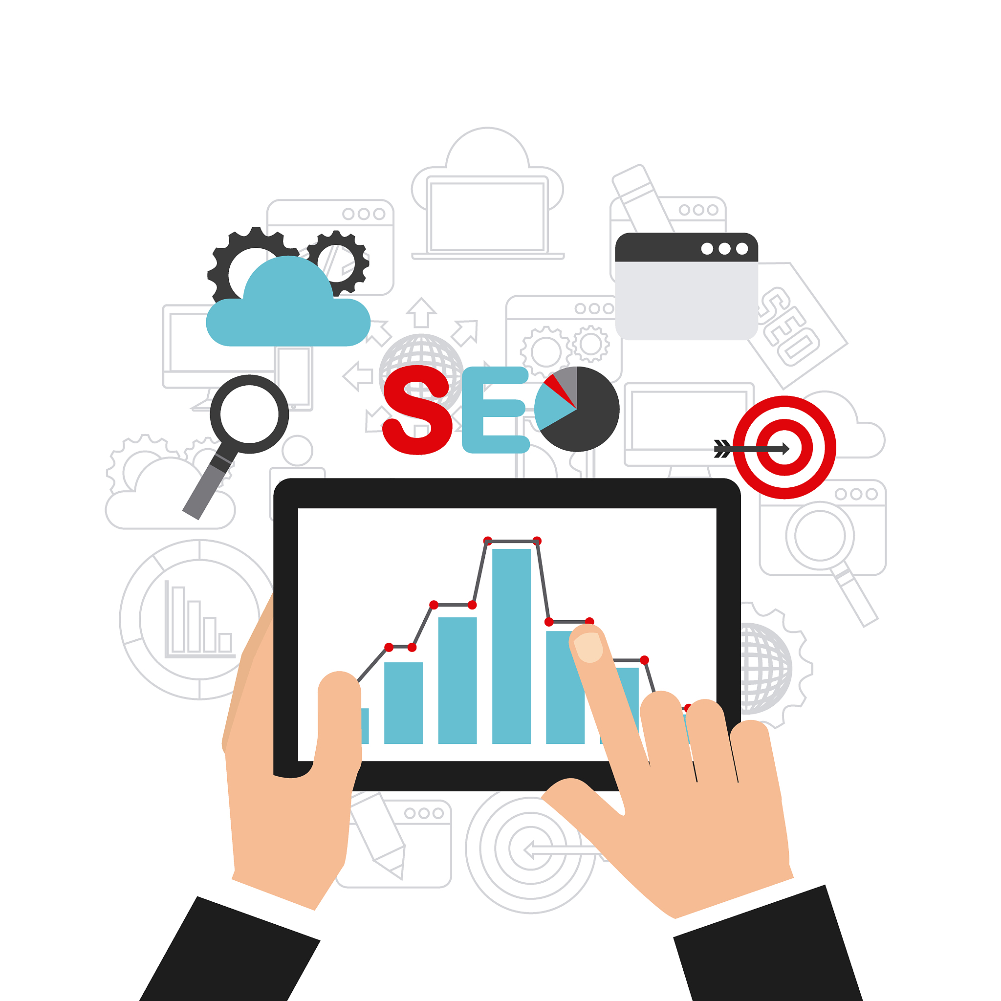 search engine optimization flat icons