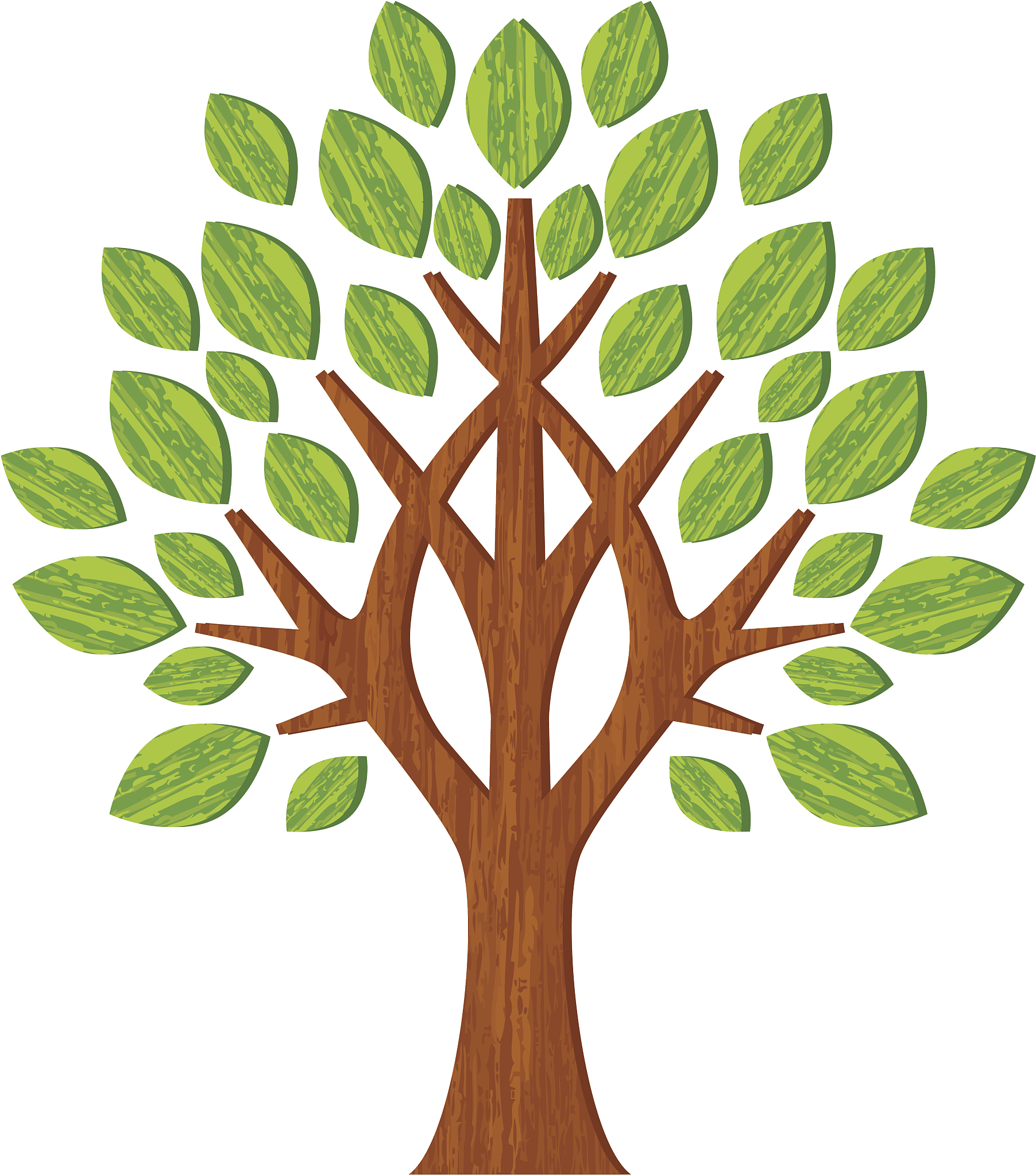 green wooden tree