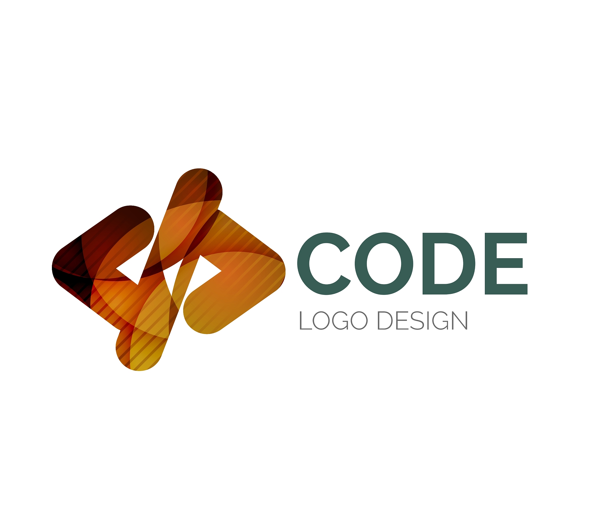 code icon logo design made of color pieces