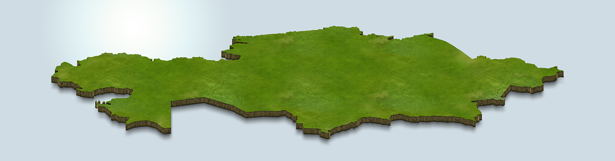 3d map illustration of kazakhstan