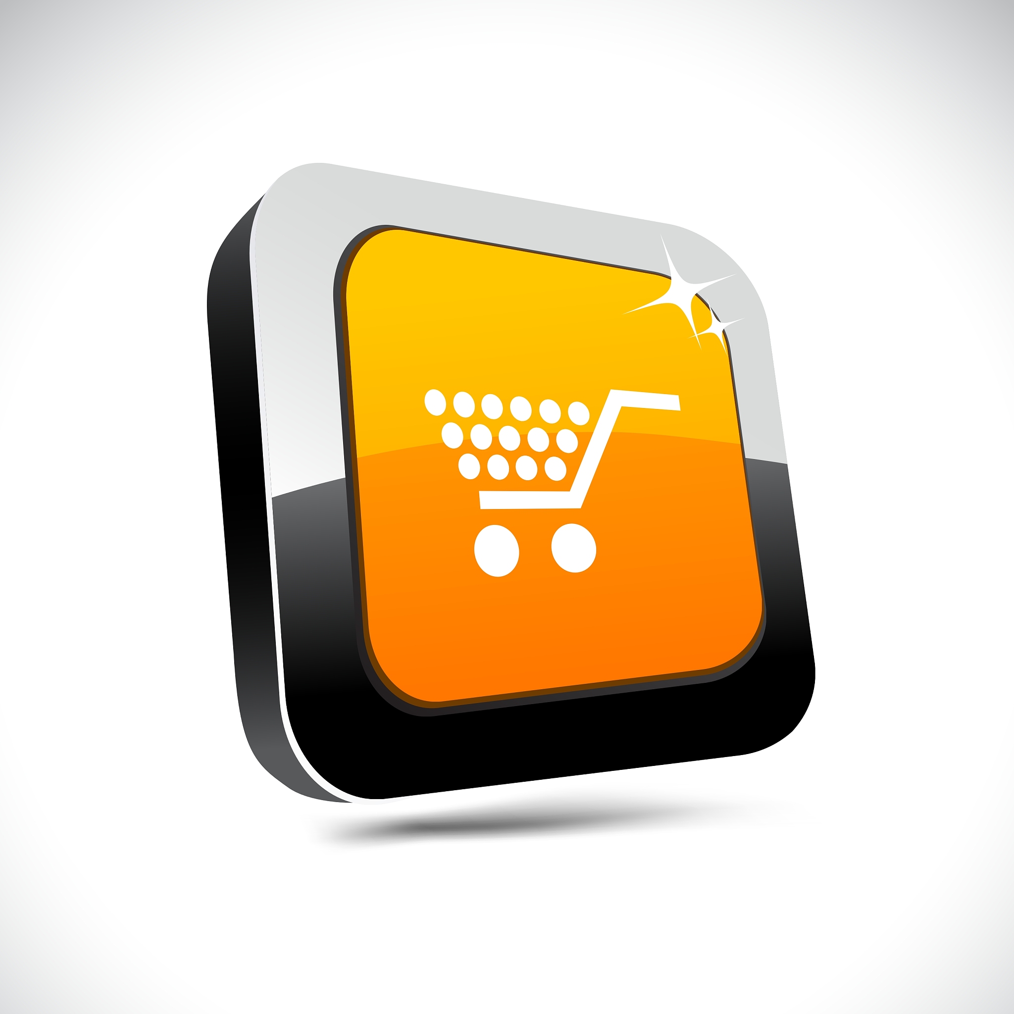 shopping 3d square button