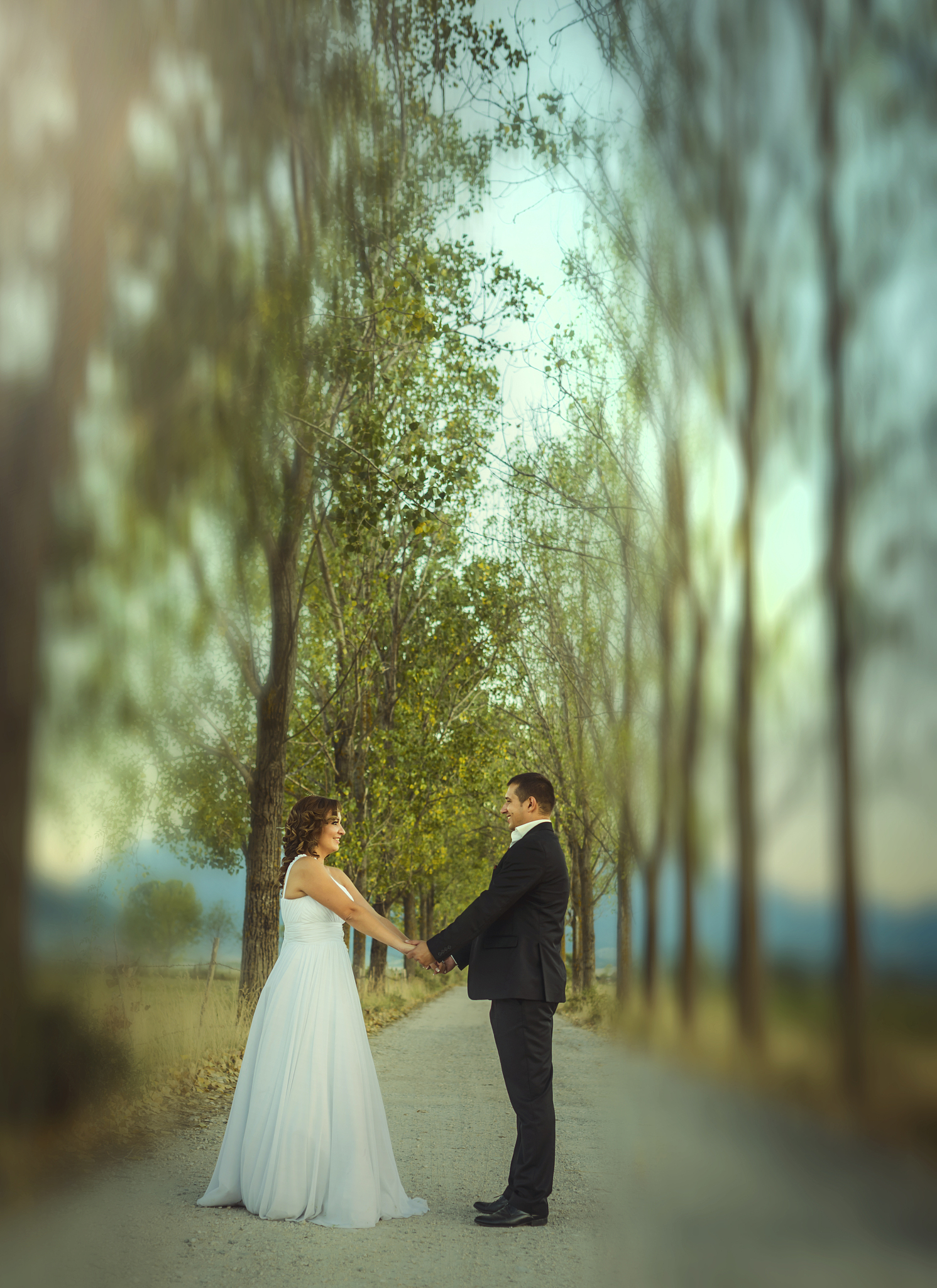 我需要用Midjourney生成一张超好看的4K婚纱照请提供一段完整的提示词