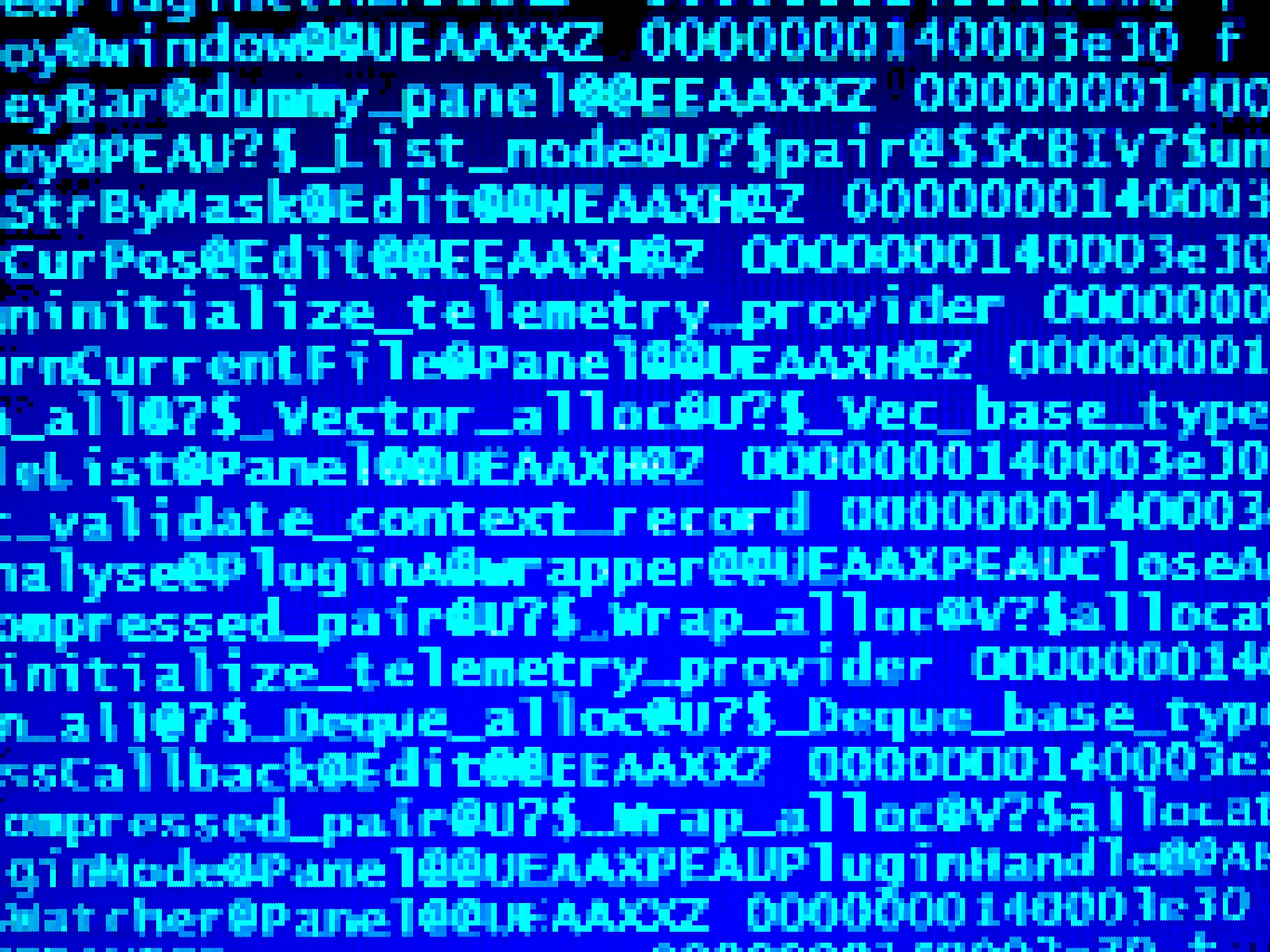 blue pixelated computer code backdrop