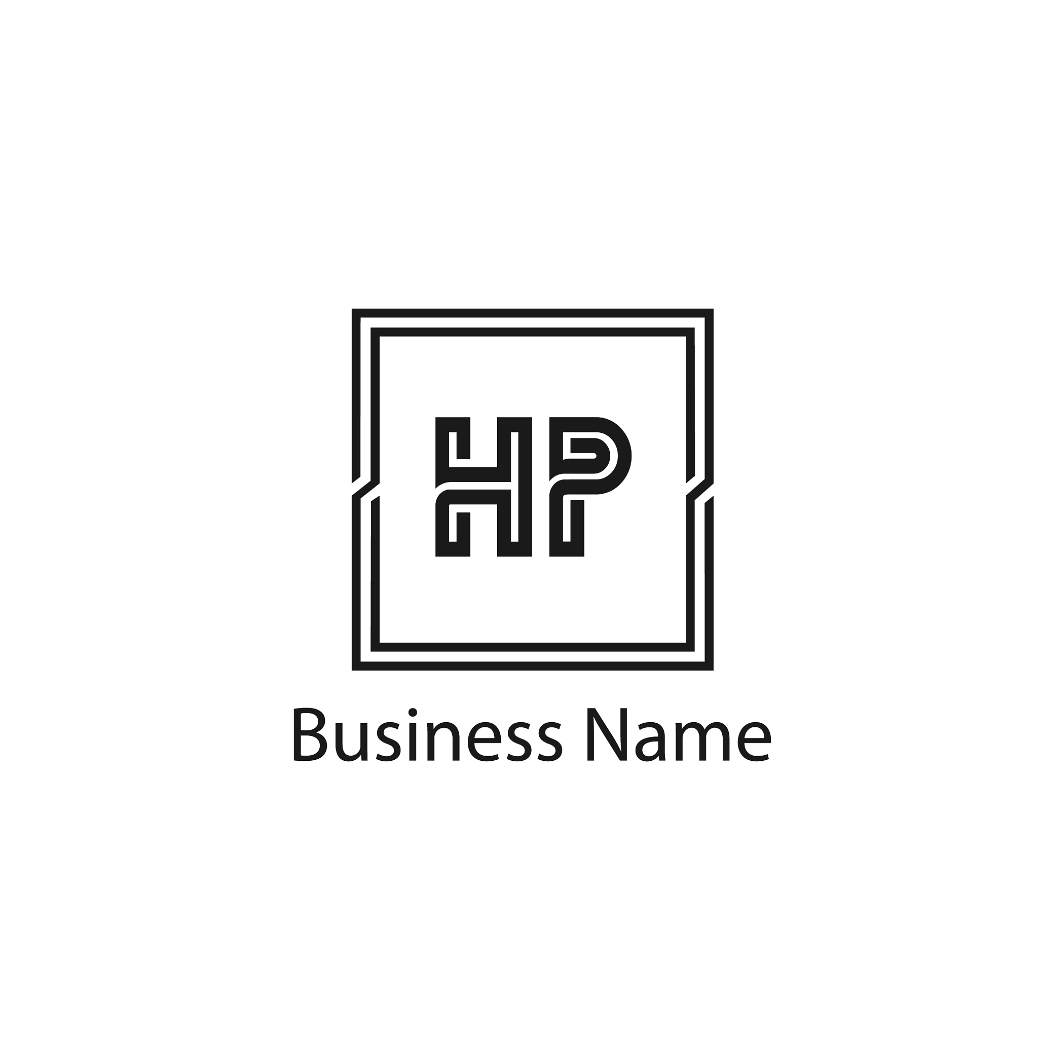 initial letter hp logo template design