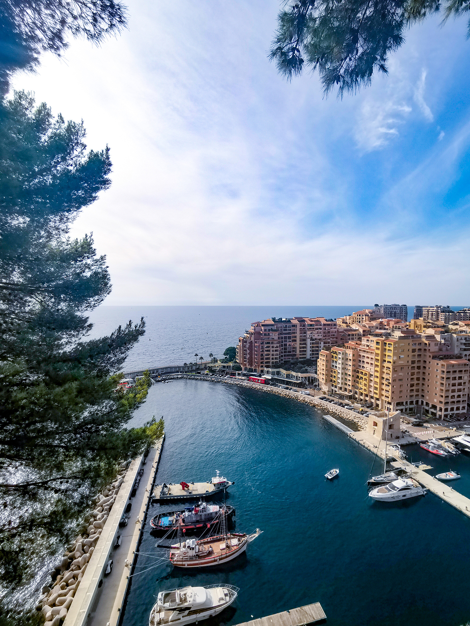 view of the mediterranean sea and the city of monaco