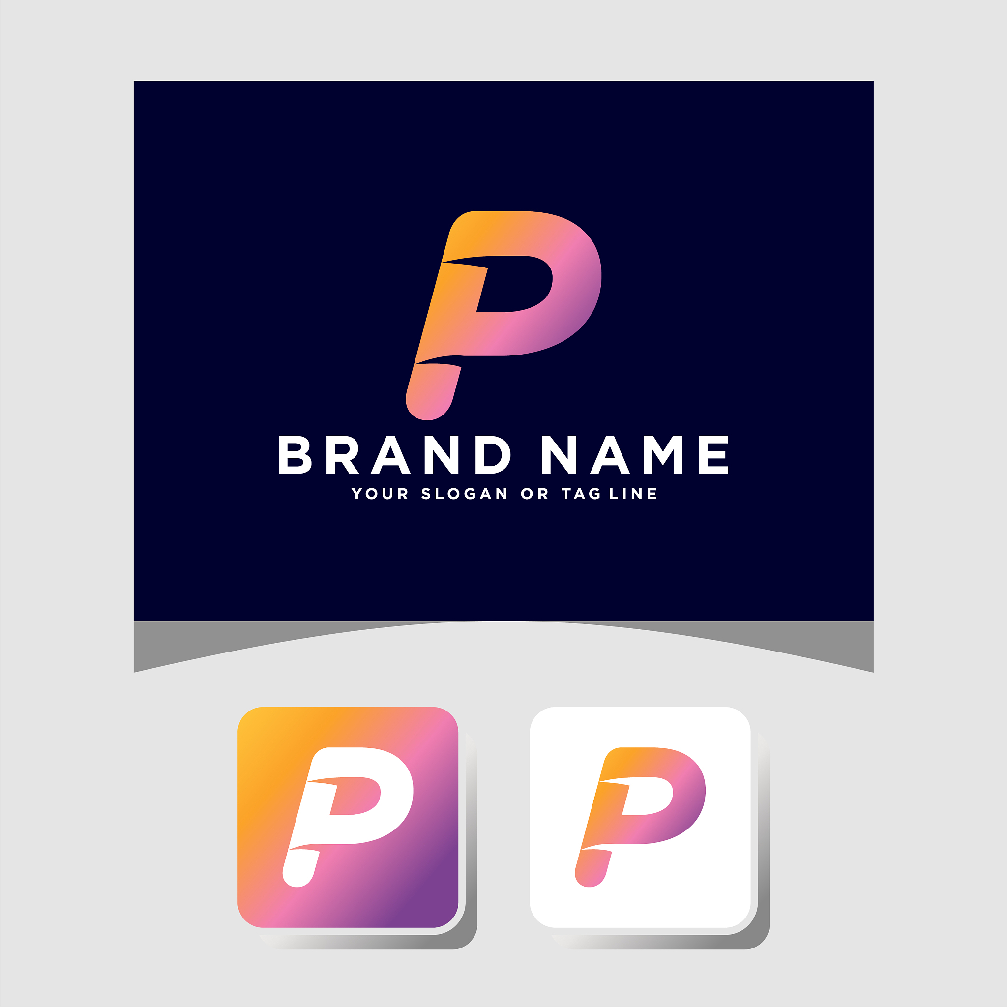 colorful logo design letter p