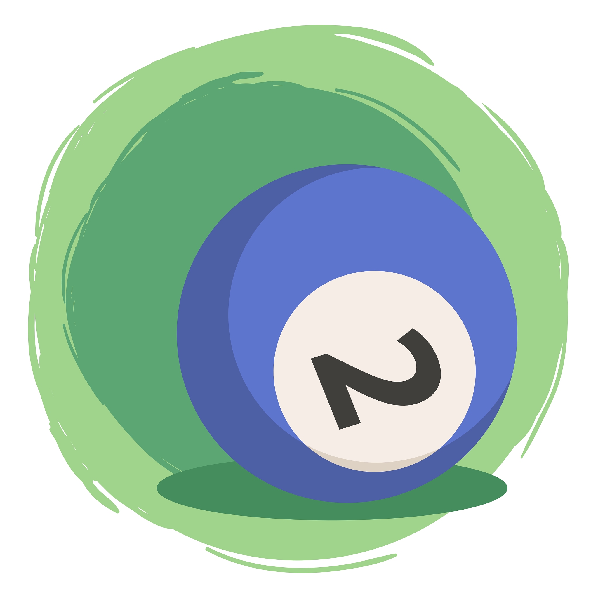 billiard ball number 2 blue
