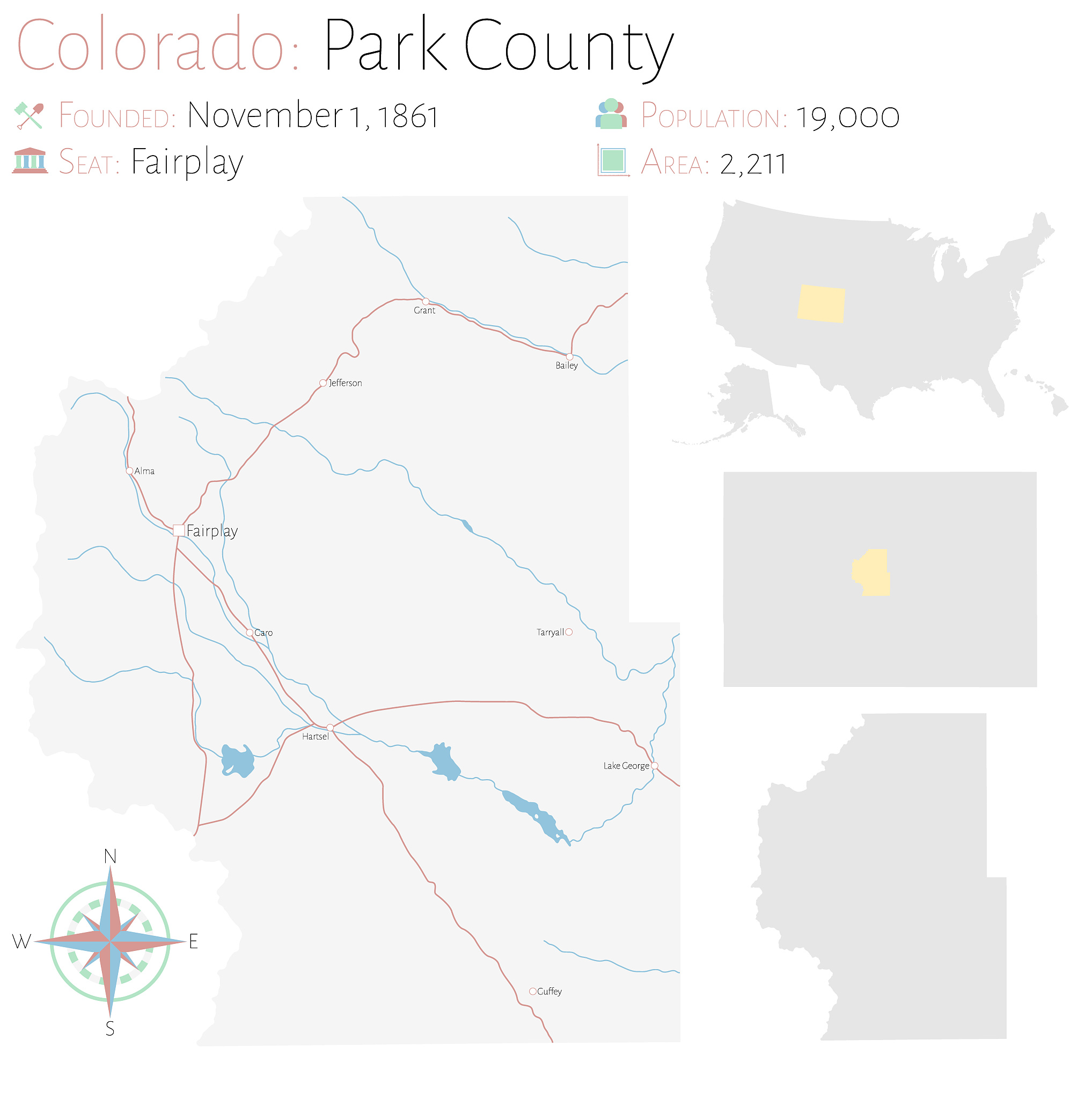 map of park county in colorado