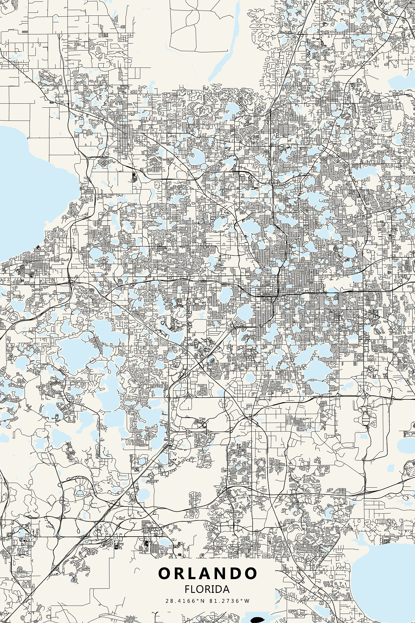 orlando, florida vector map