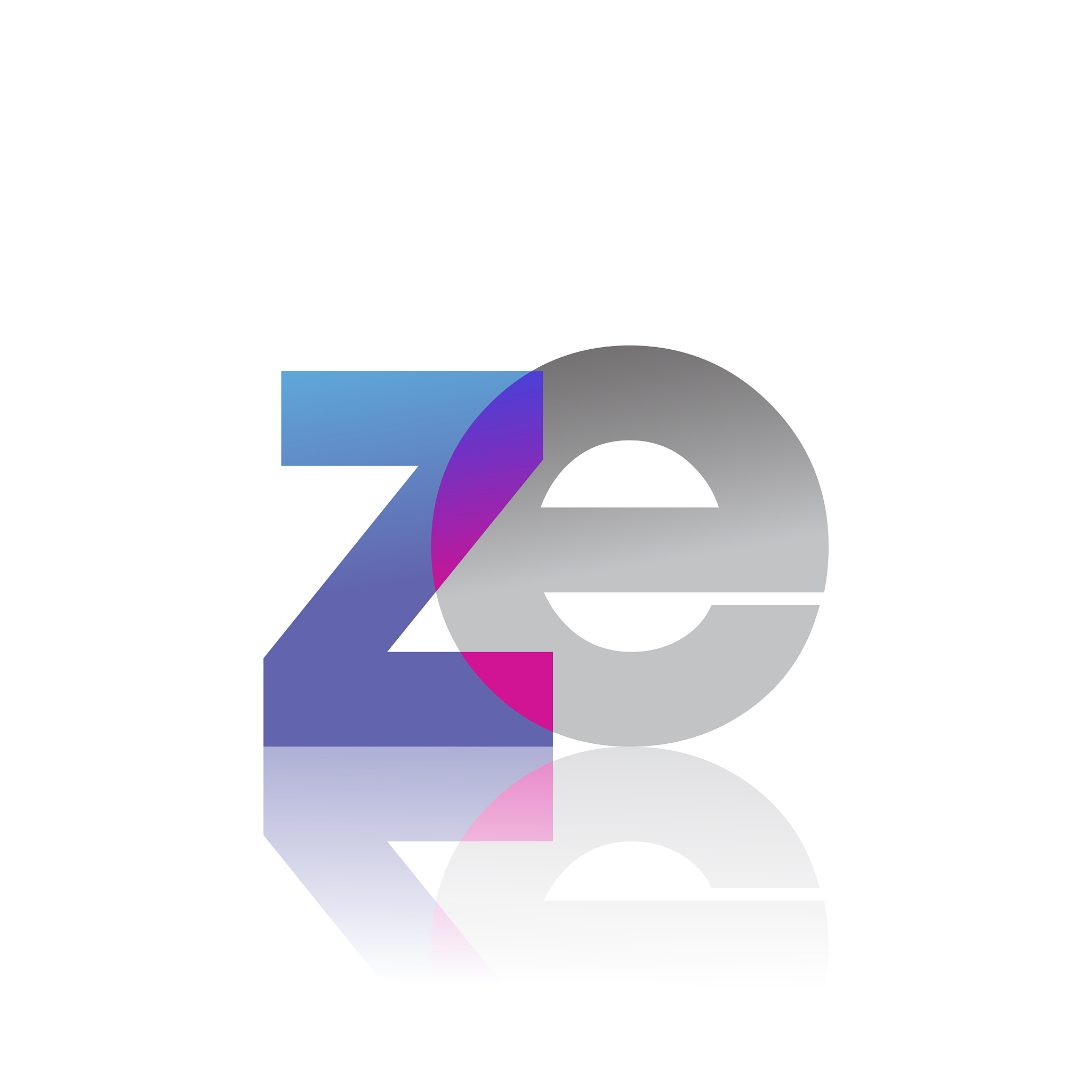 initial letter logotype lowercase overlaping pink and grey
