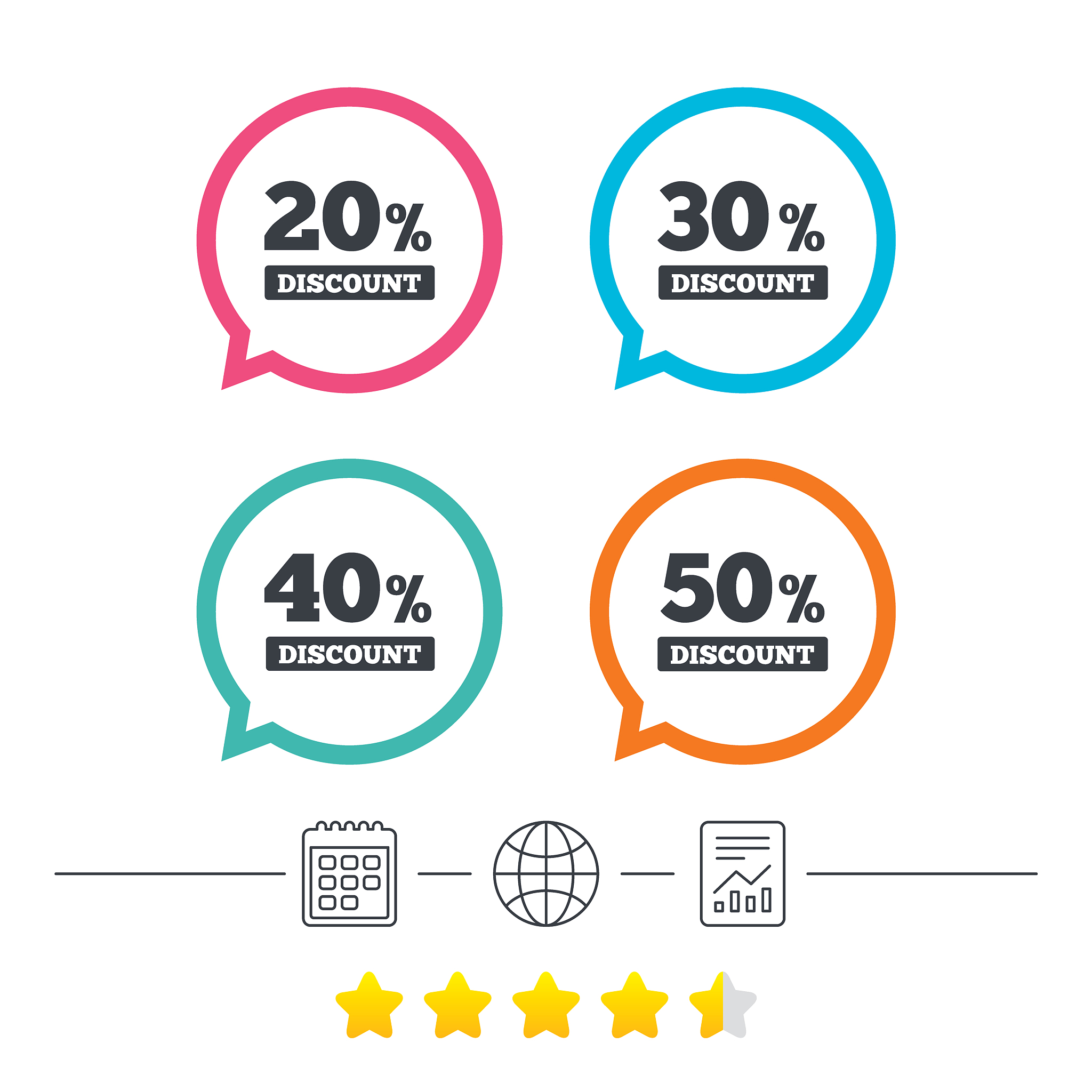sale discount icons special offer price signs