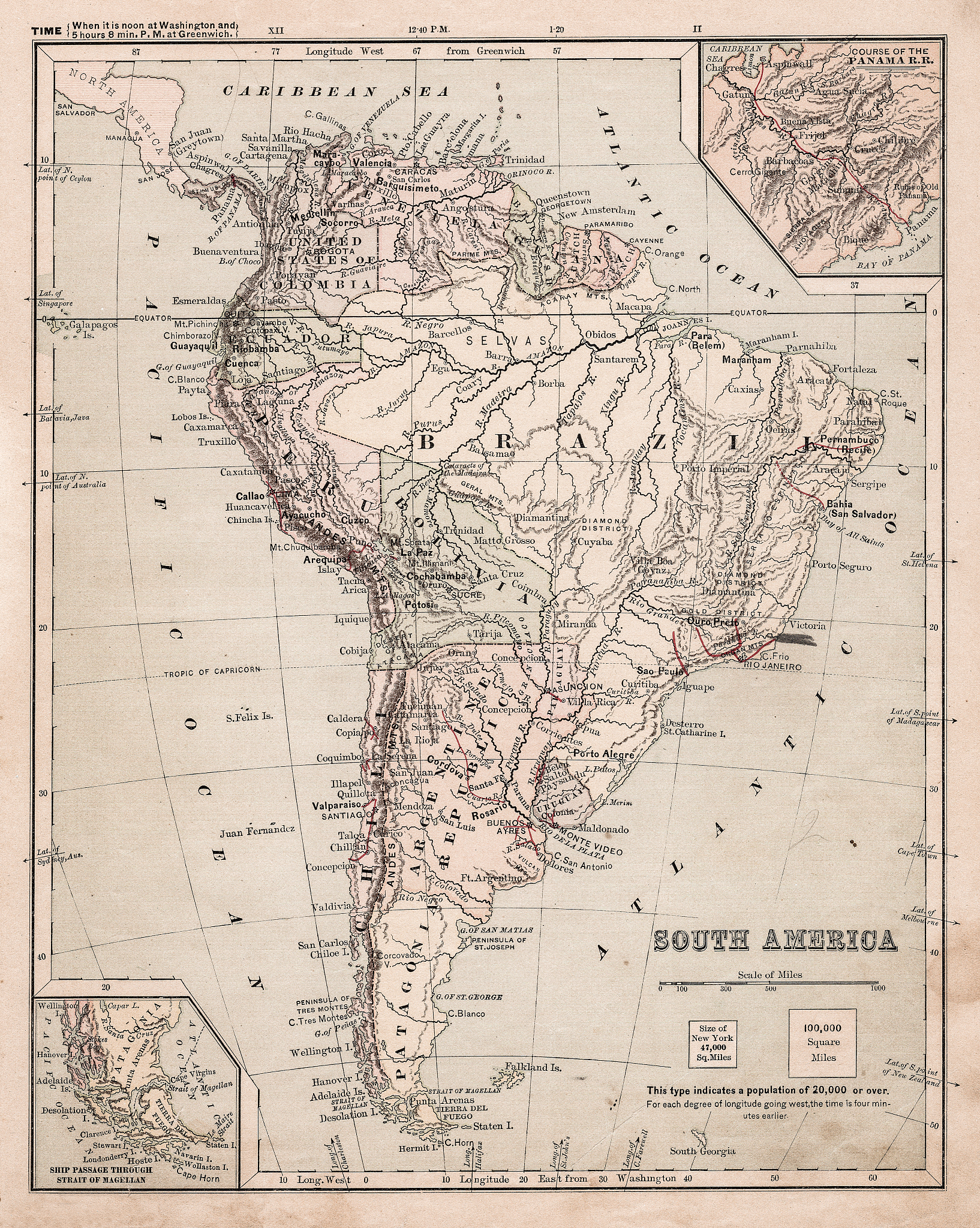 map of south america 1881