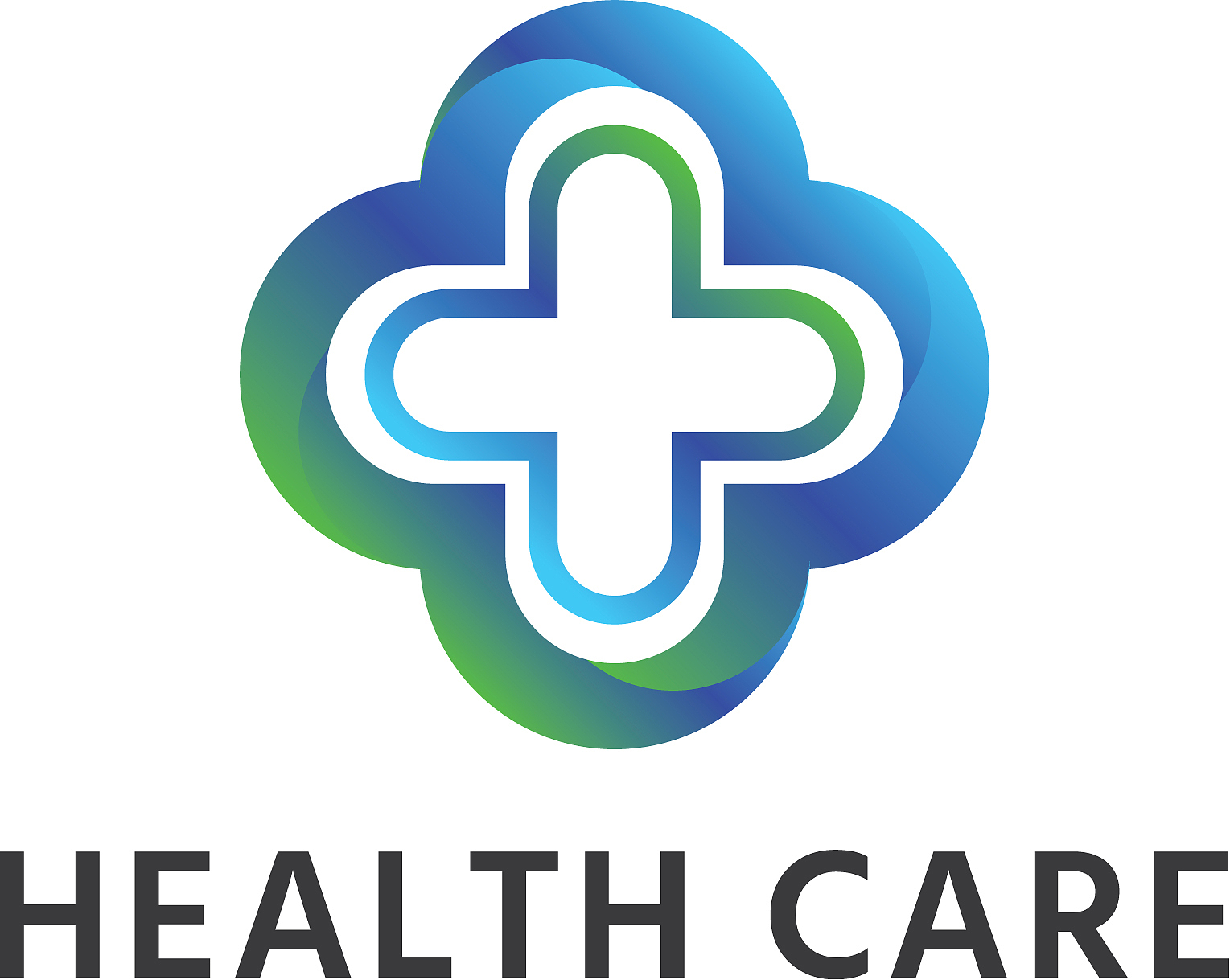 abstract cross medical health care logo icon
