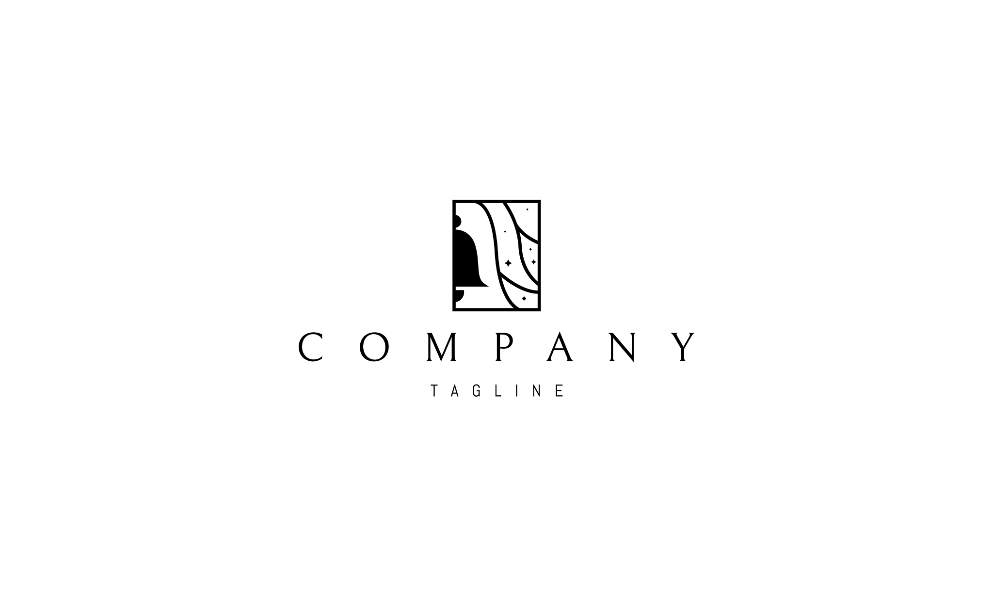 logo on which an abstract image a bell