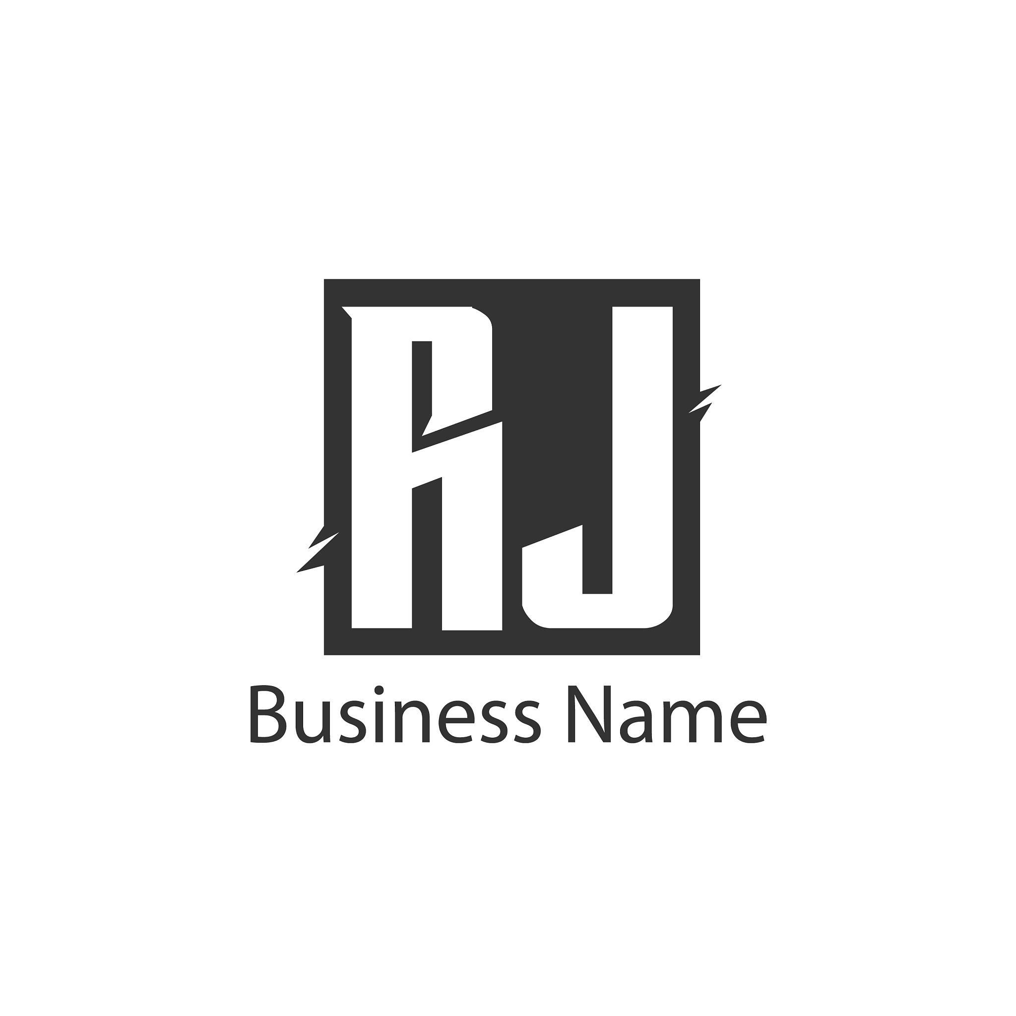 initial letter rj logo template design