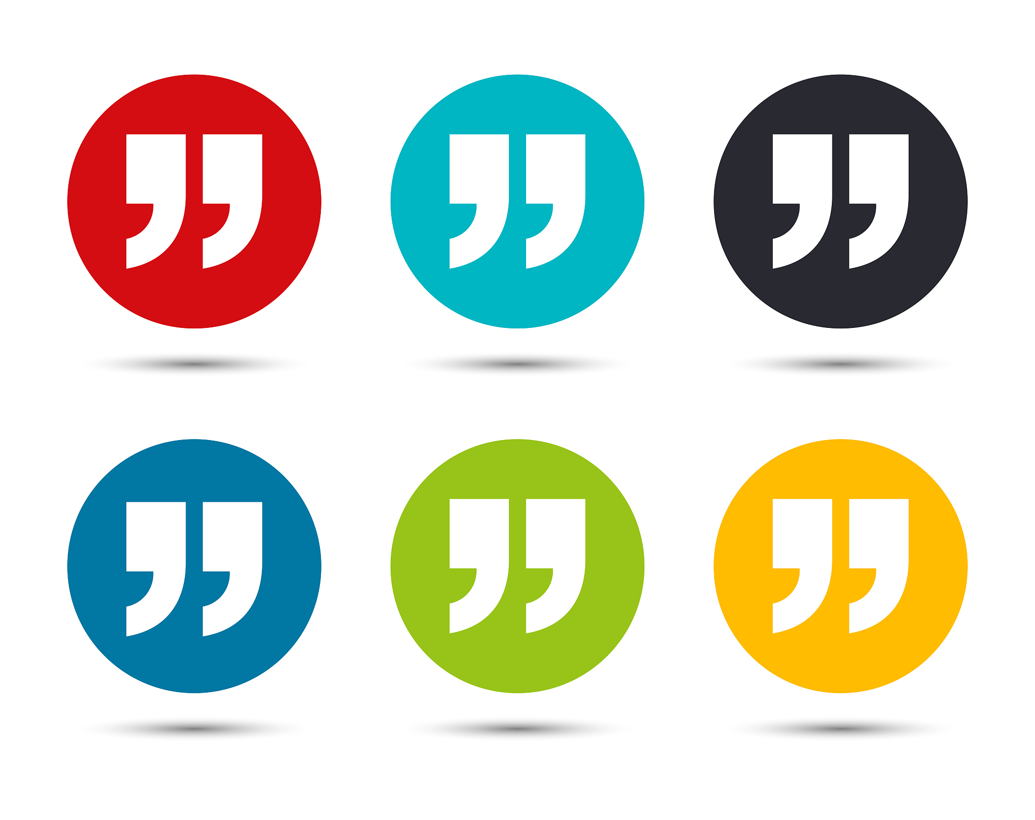 quote icon flat round button set illustration design