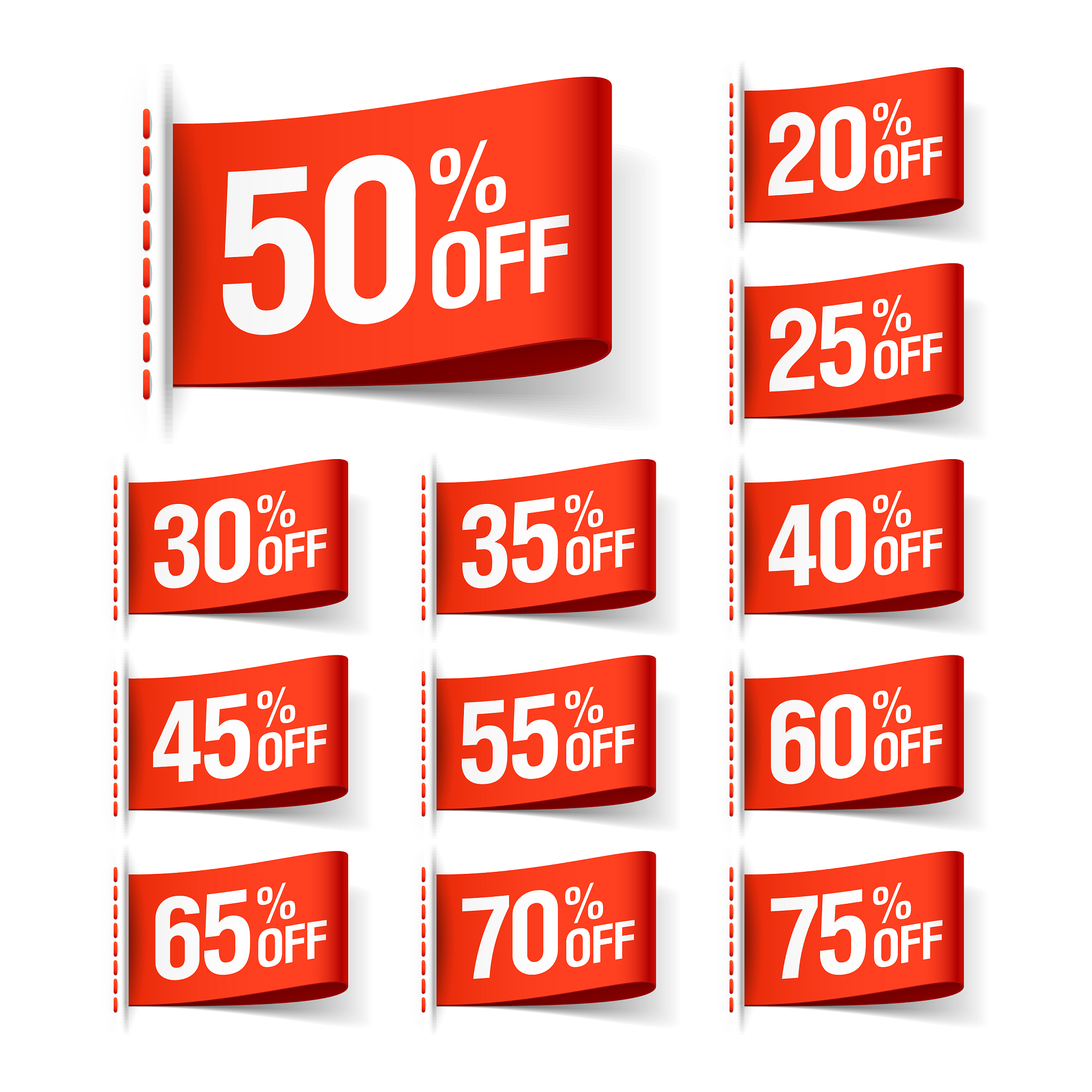white discount sale labels