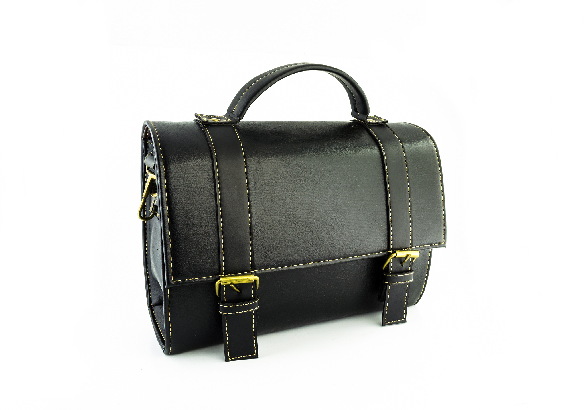 black leather bag