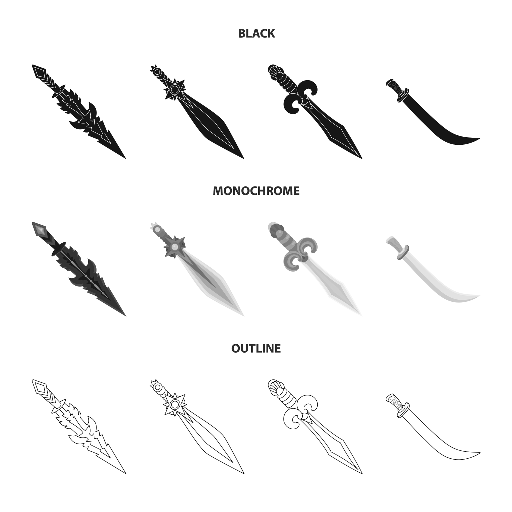design of game and armor icon collection