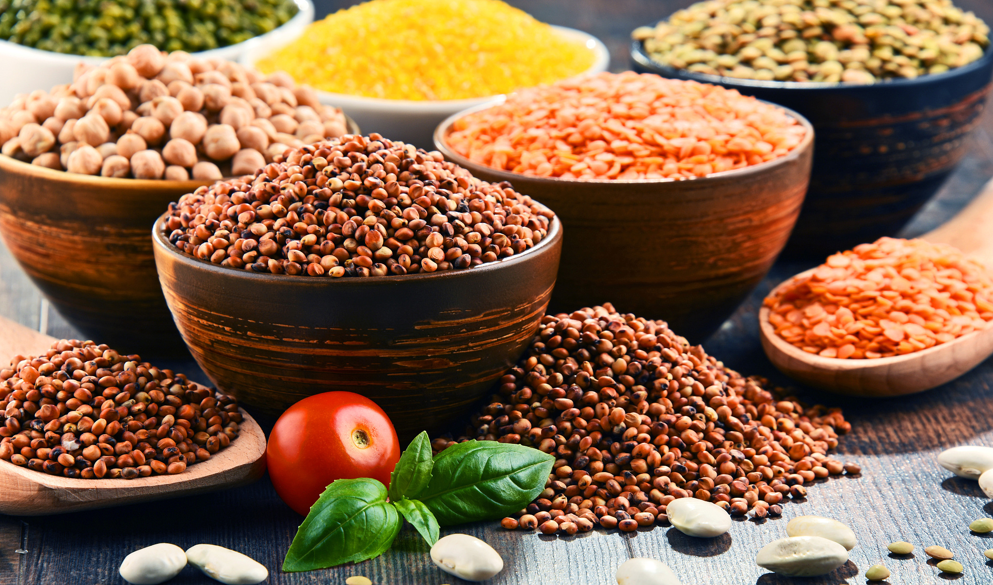 composition with variety of vegetarian food ingredients