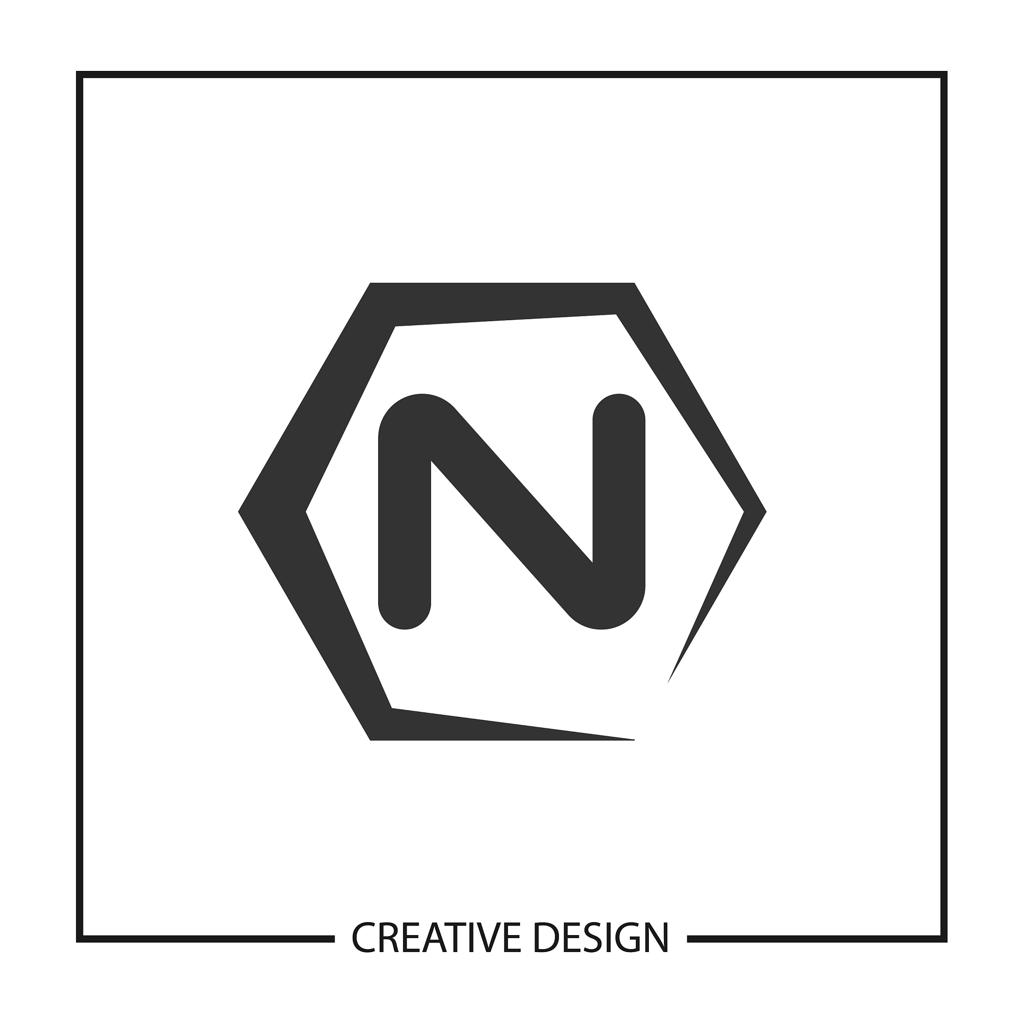 initial letter n logo template design