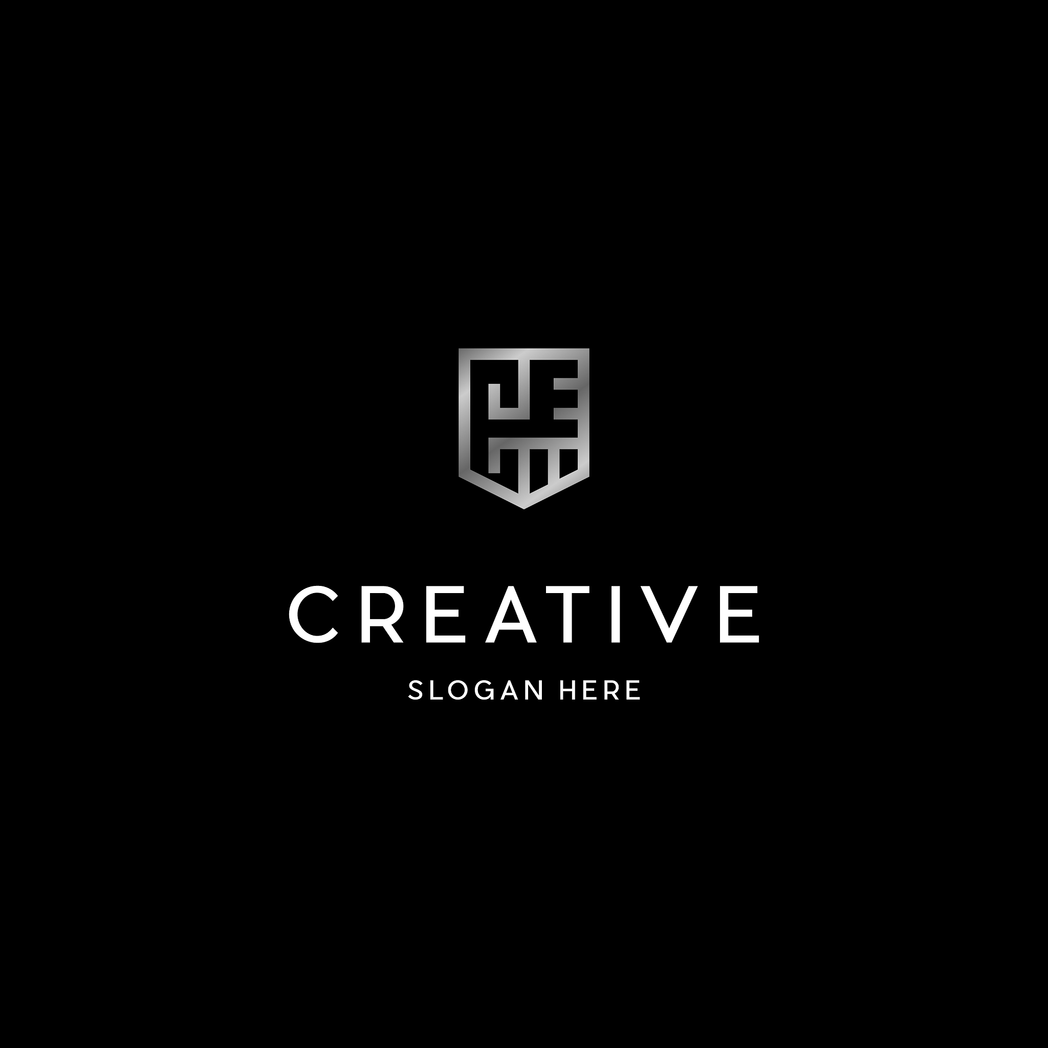 letter ec shield creative logo
