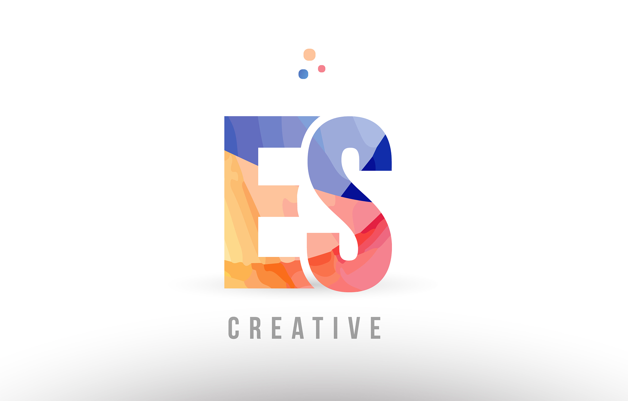 orange blue alphabet letter es e s logo icon