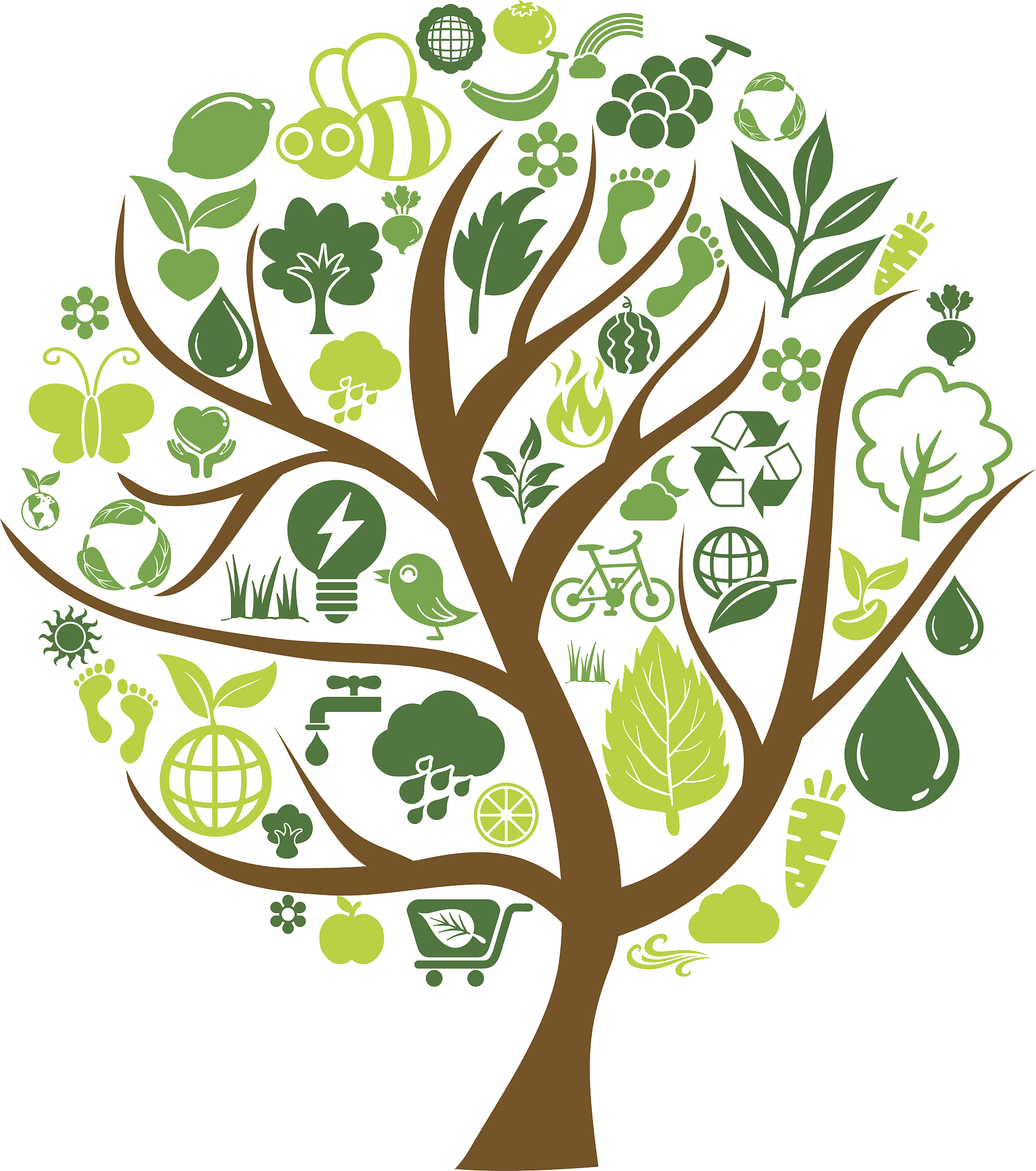 tree shape with nature icon