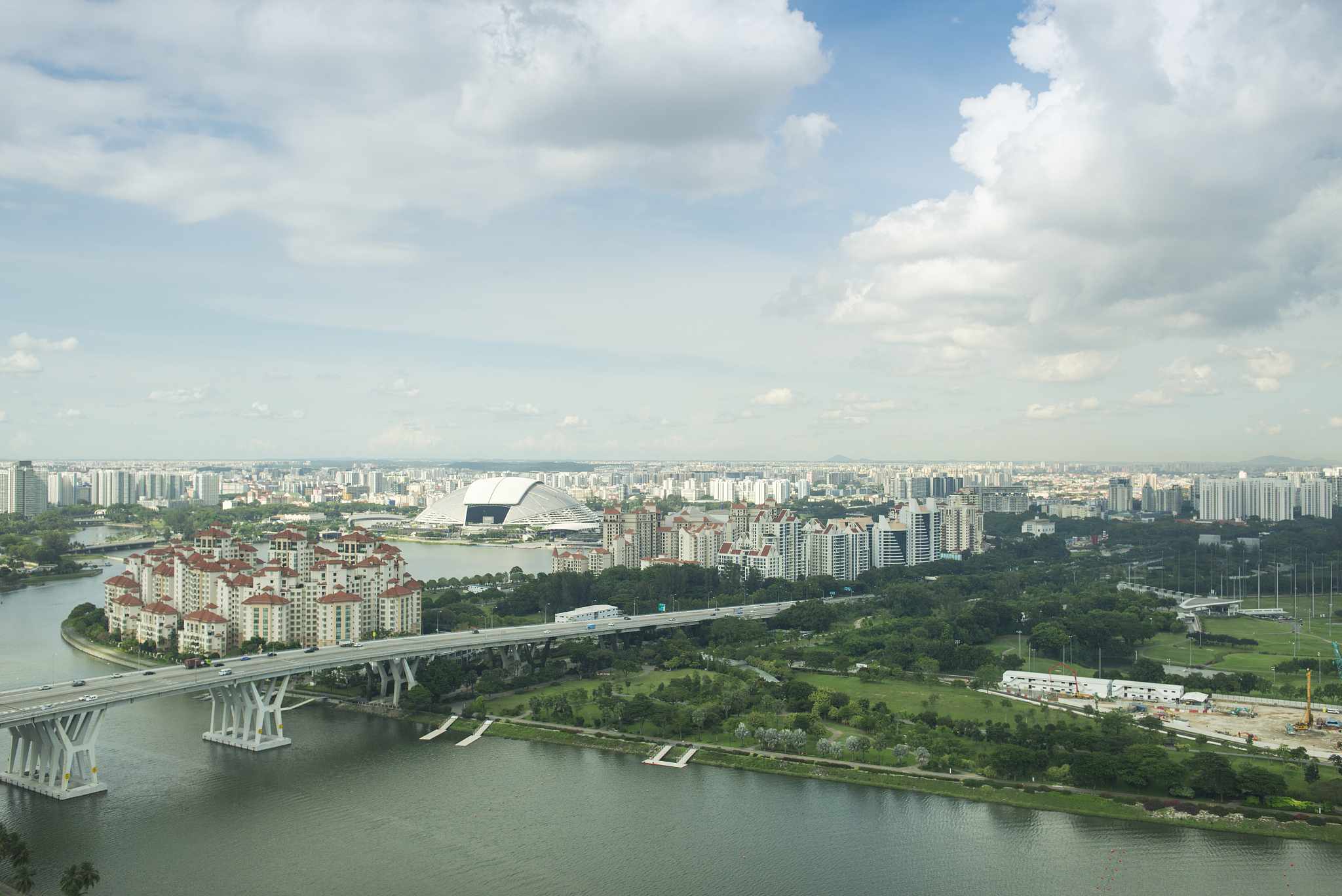 view of singapore city from singapore flyer.