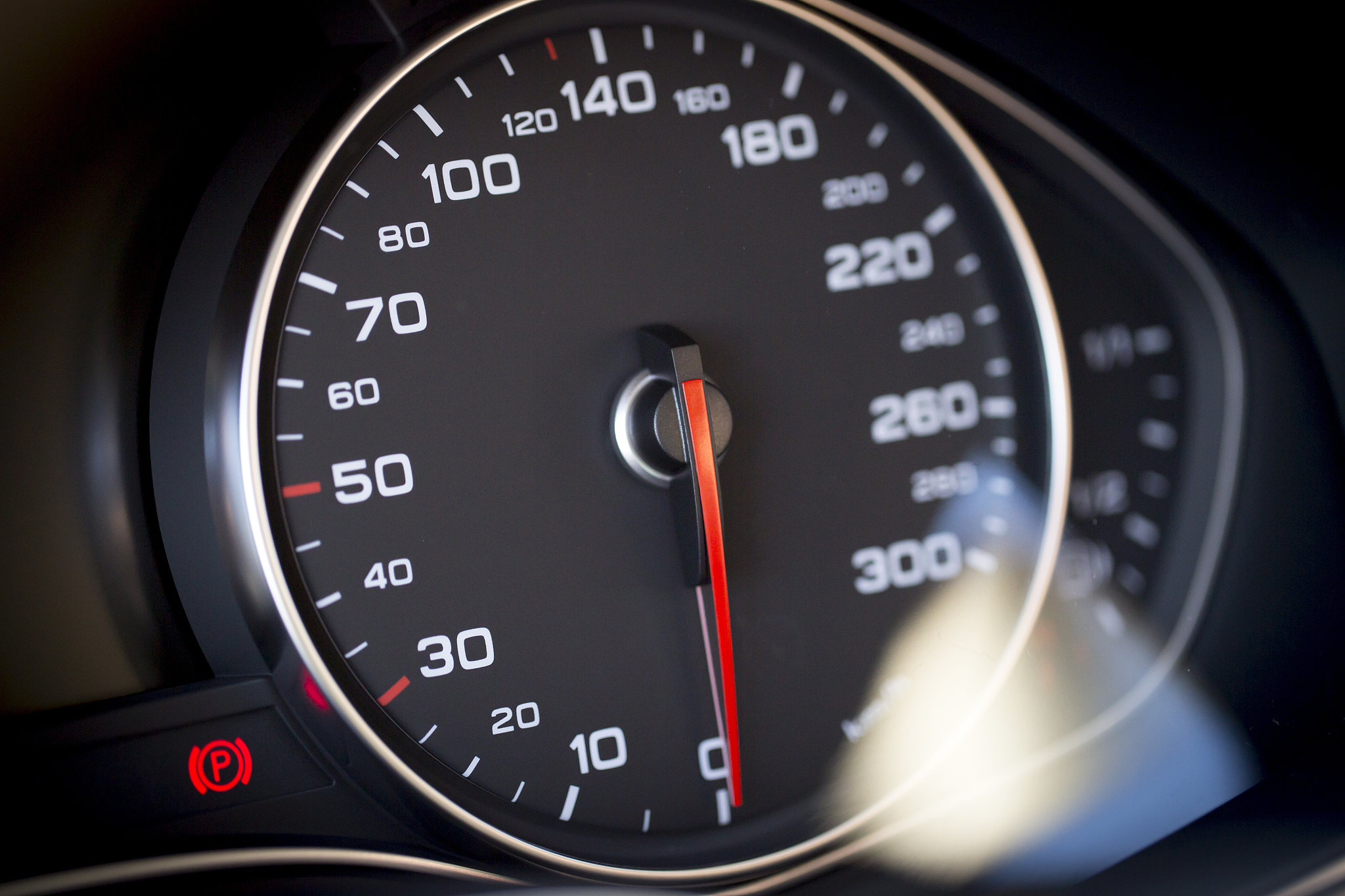 detail of car speedometer