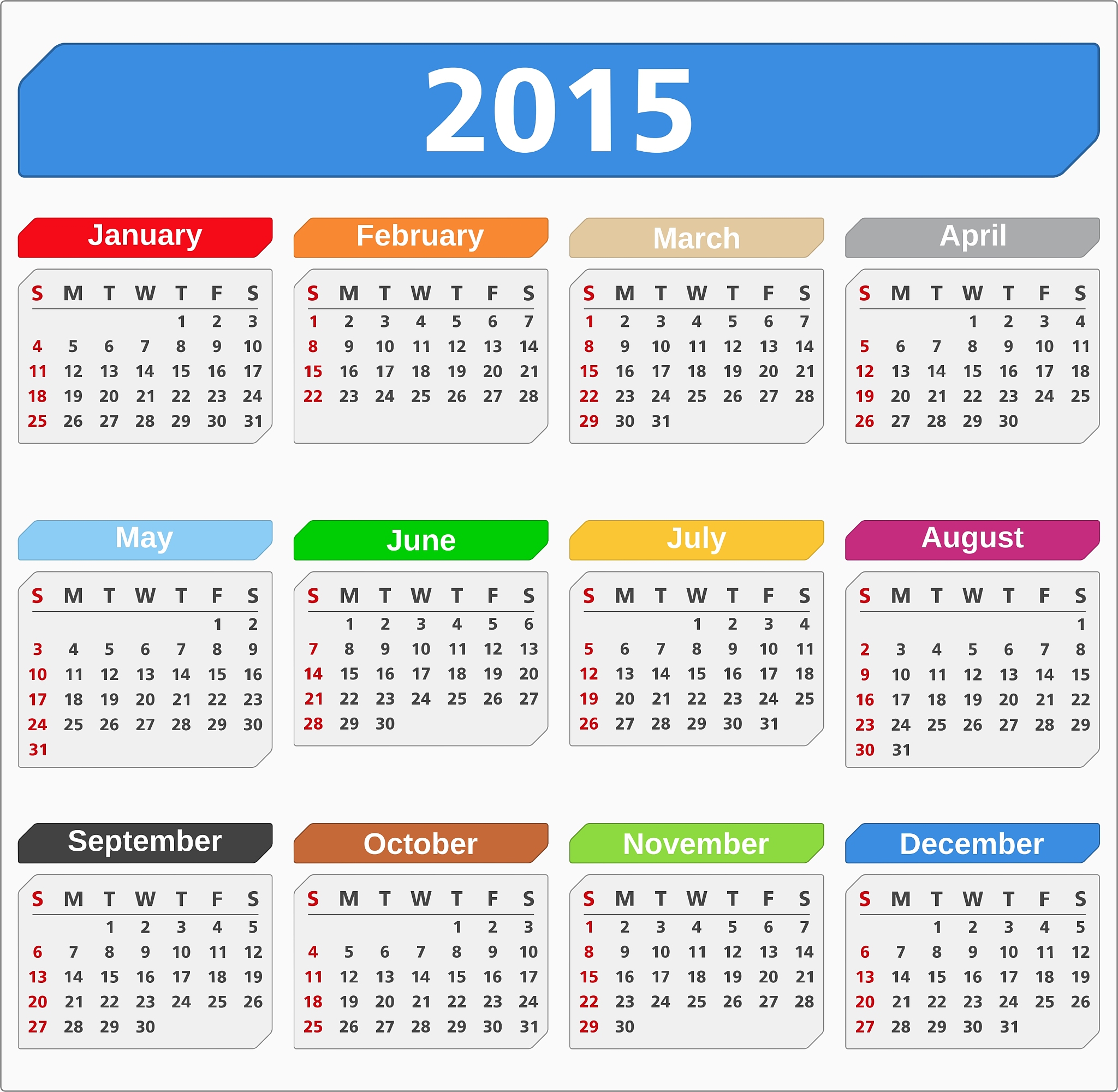 C++ 打印2015年指定月份的月历
